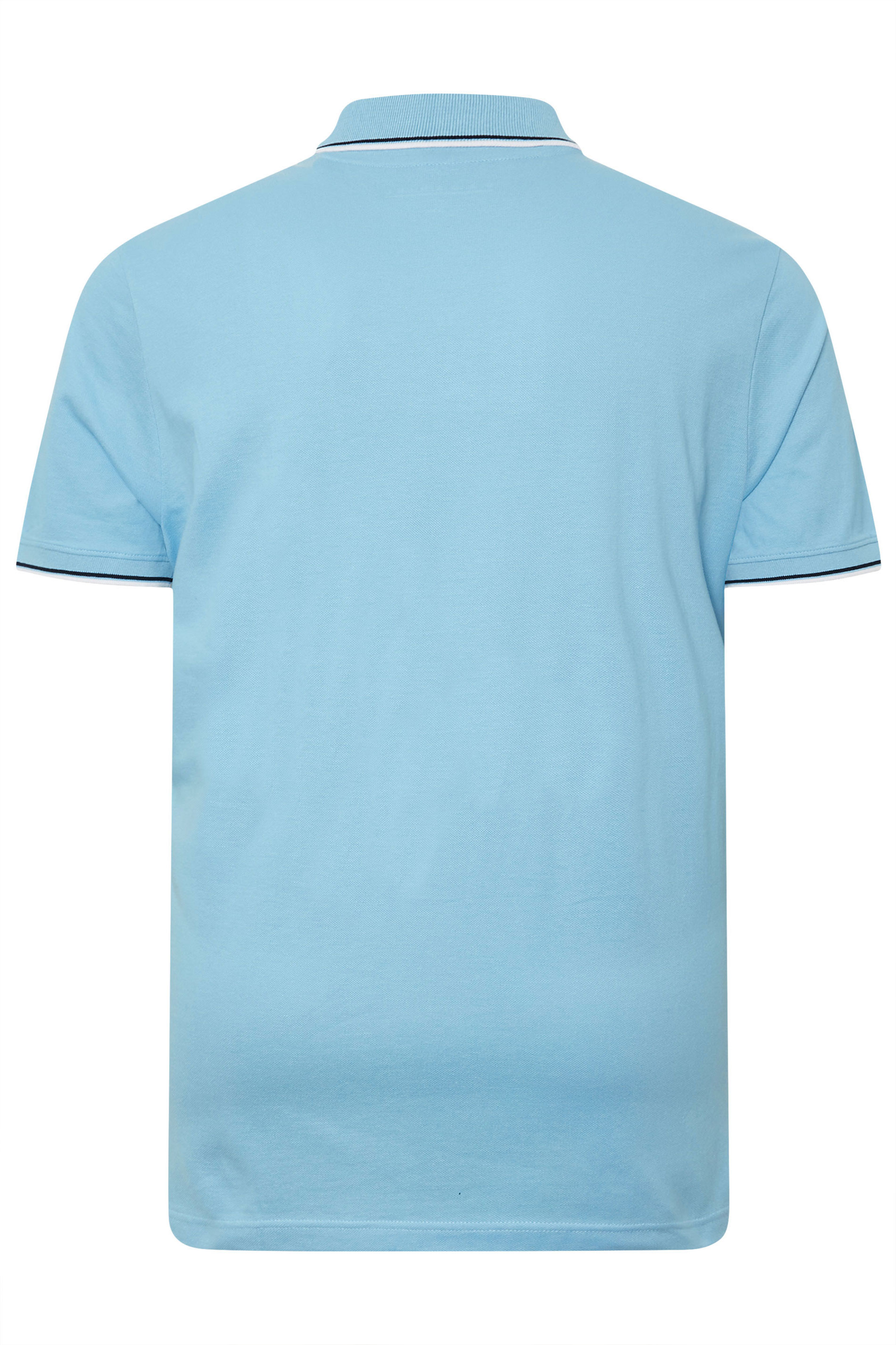 BadRhino Big & Tall Pale Blue Tipped Polo Shirt | BadRhino 7