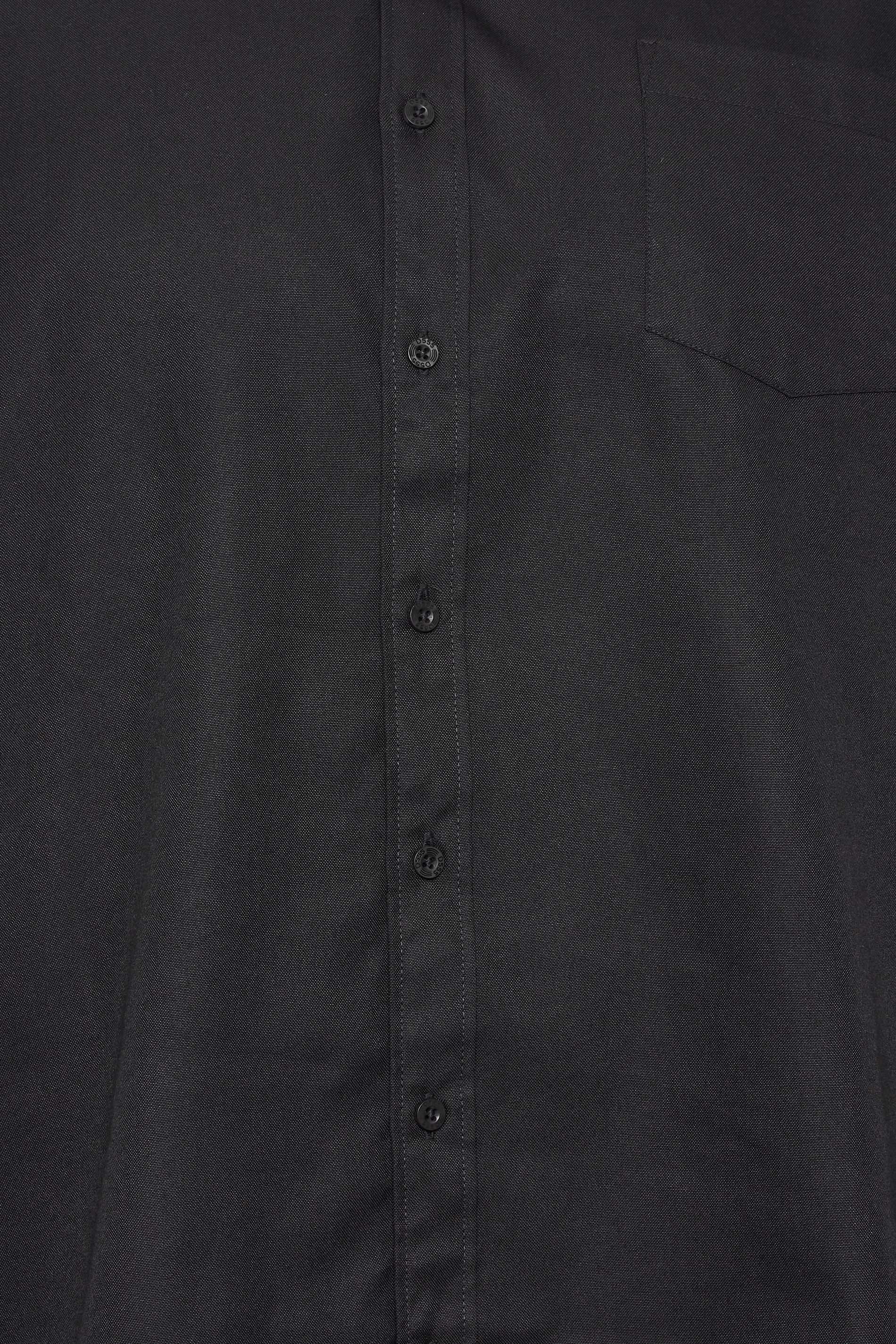 D555 Big & Tall Black Long Sleeve Oxford Shirt | BadRhino