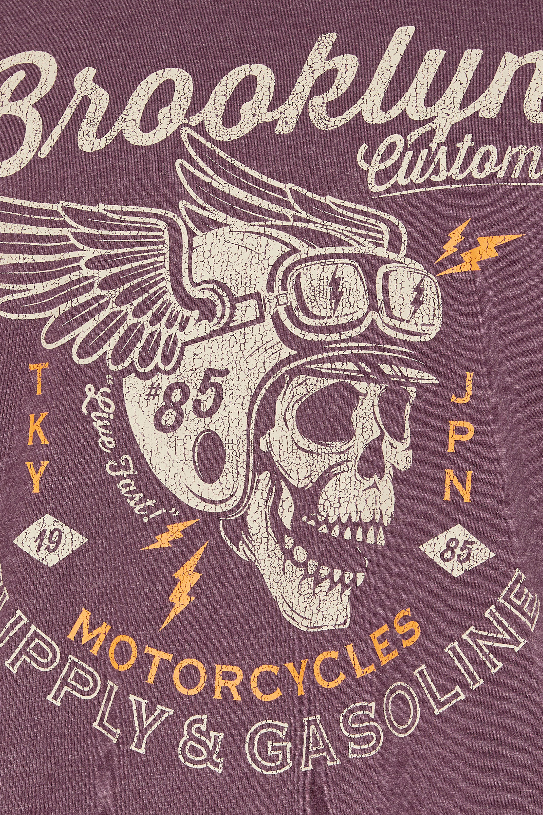 KAM Big & Tall Fig Purple Brooklyn Motorbike Graphic Print T-Shirt | BadRhino 5