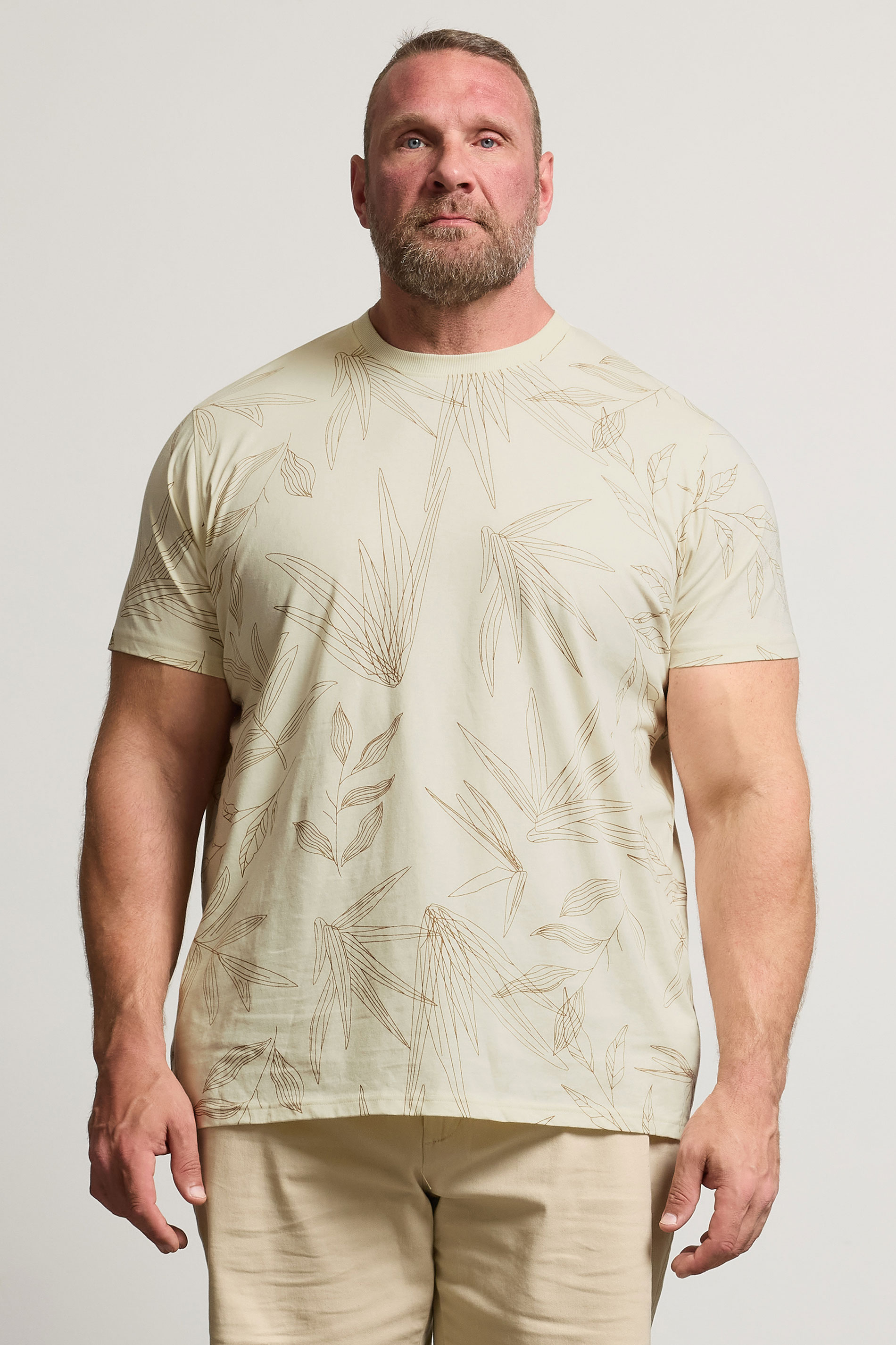 BadRhino Big & Tall Natural Brown Leaf Printed T-Shirt | BadRhino 4