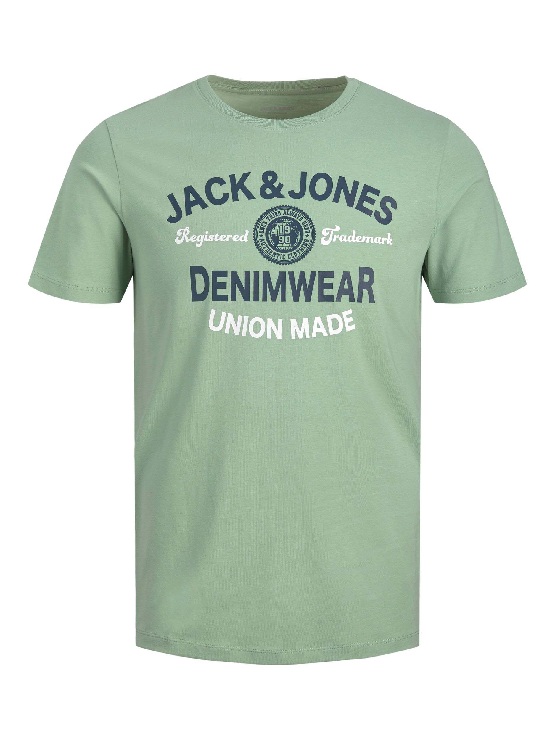 JACK & JONES Big & Tall Green Denimwear Logo T-Shirt | BadRhino 2