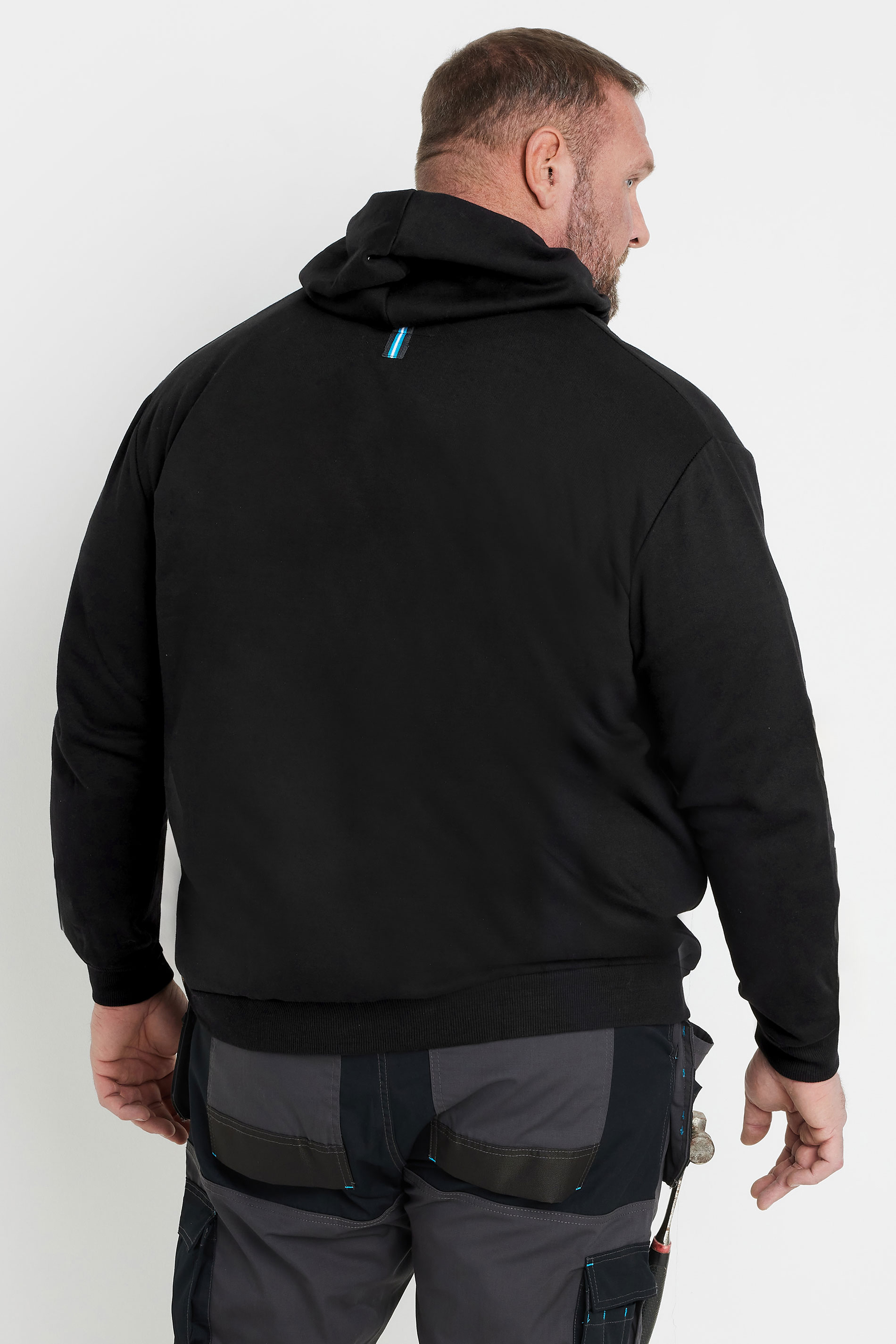 BadRhino Big & Tall Black Workwear Zip Through Hoodie | BadRhino 5