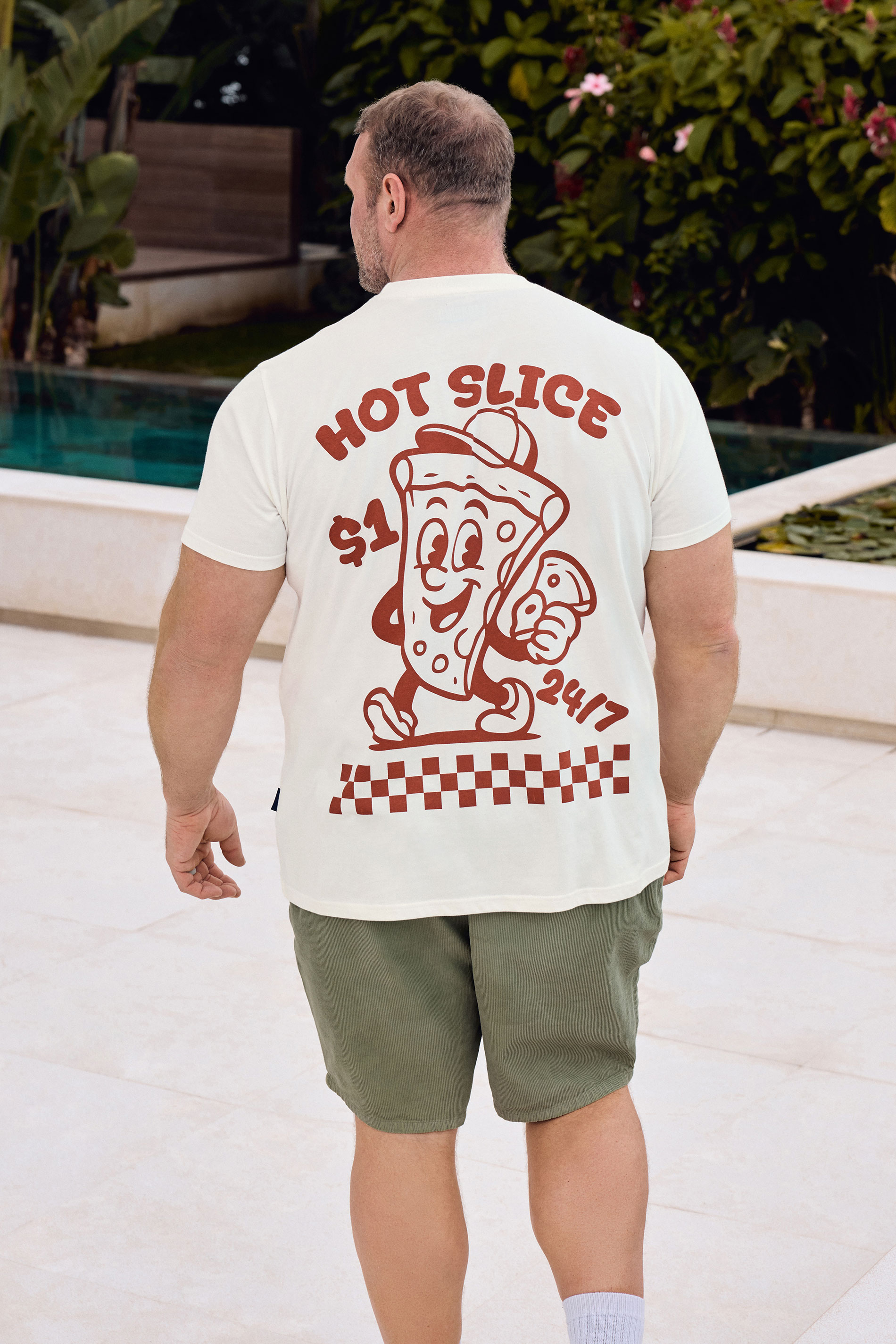 BadRhino Big & Tall Off White Hot Slice Graphic T-Shirt | BadRhino 3