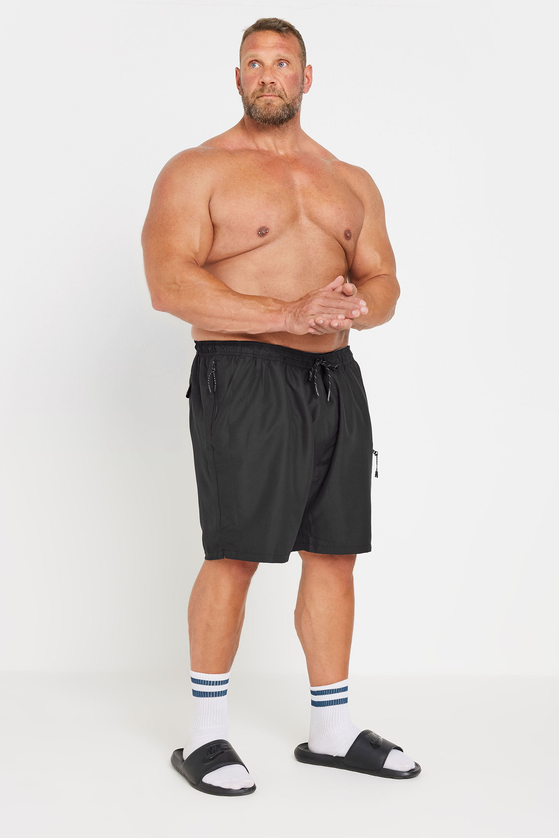 BadRhino Big & Tall Black Cargo Swim Shorts | BadRhino 3