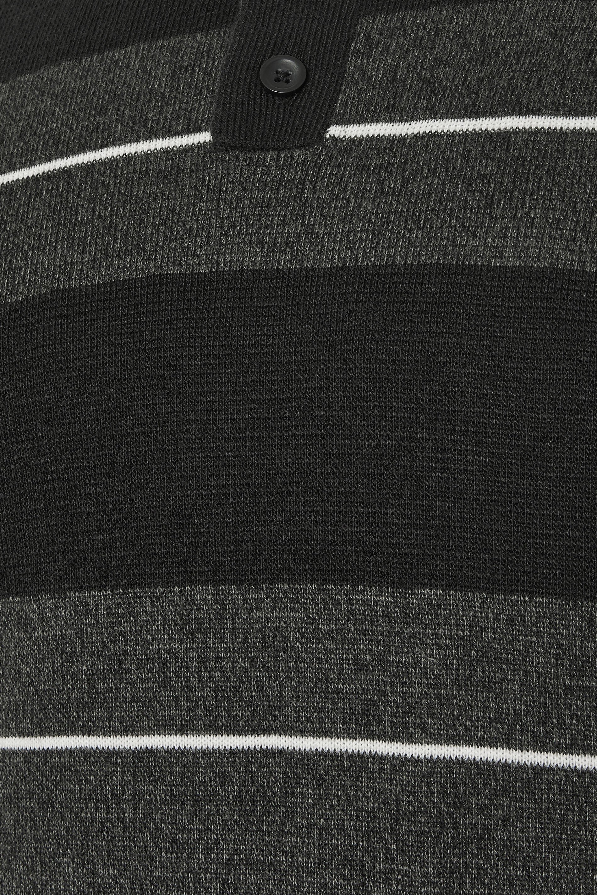 BadRhino Big & Tall Black Stripe Collared Knitted Jumper | BadRhino 3