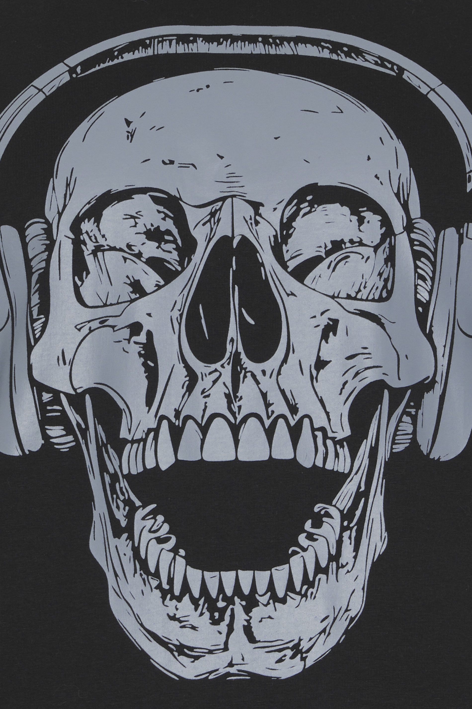 BadRhino Big & Tall Black Skull & Headphone Graphic T-Shirt | BadRhino 7