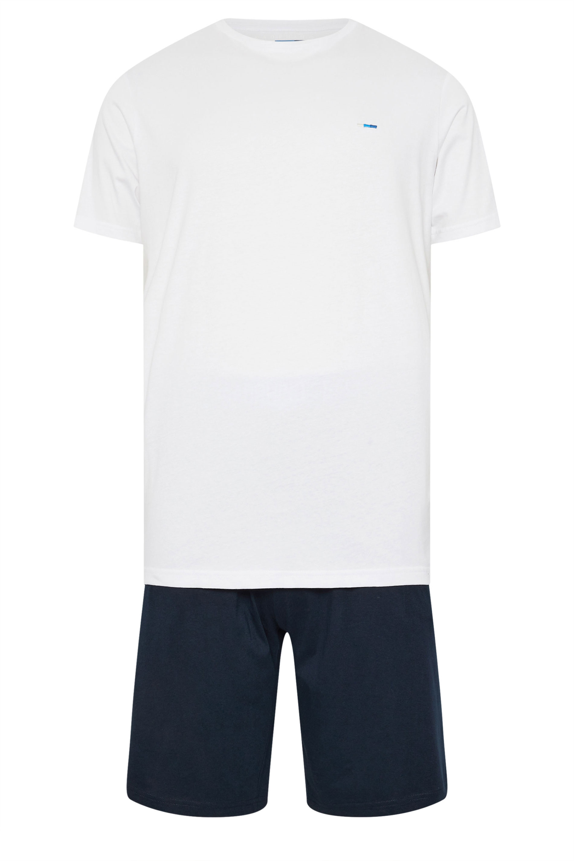 BadRhino Big & Tall White & Navy Blue Lounge Shorts & T-Shirt Set | BadRhino 6