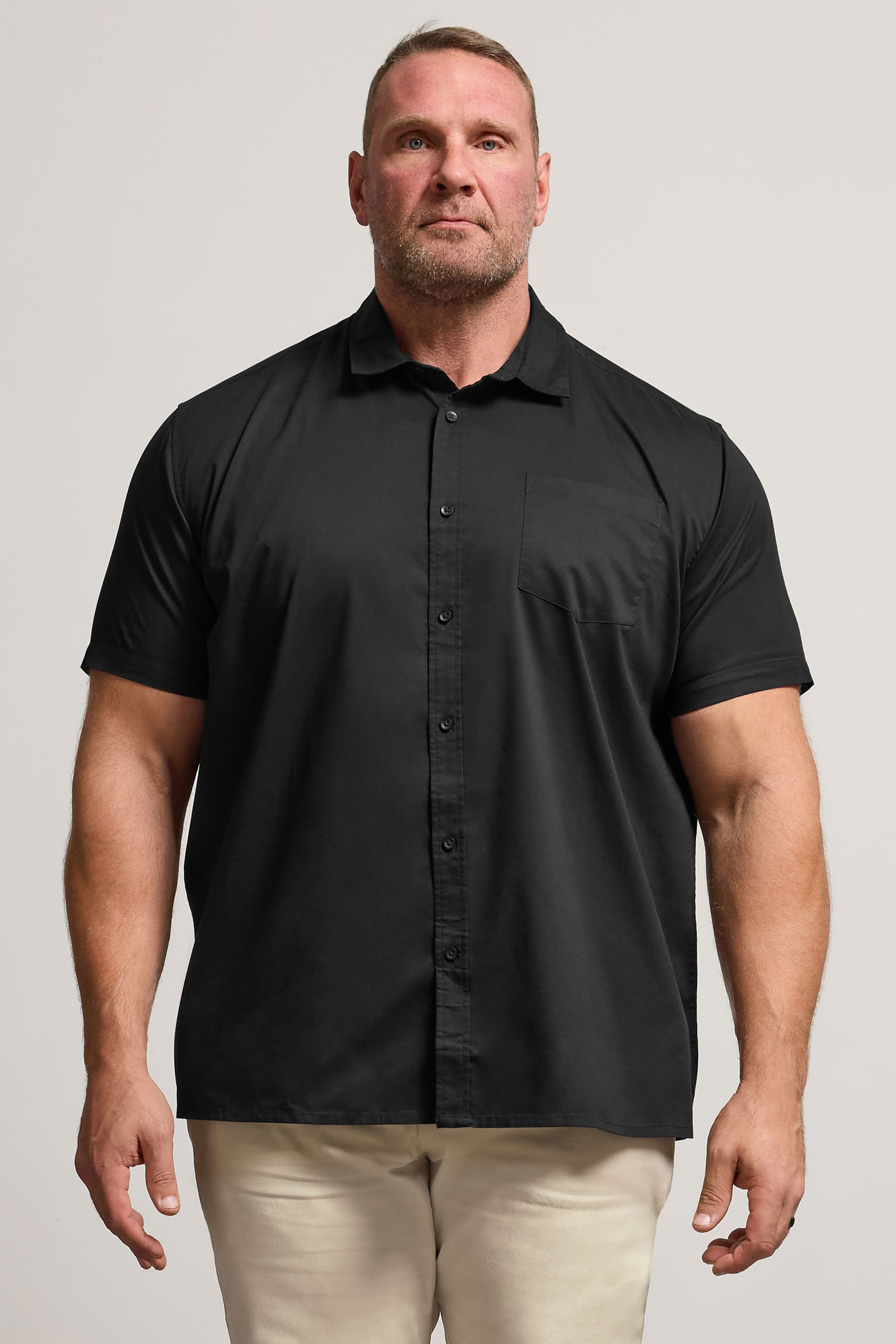 BadRhino Big & Tall Navy Poplin Short Sleeve Shirt | BadRhino 1