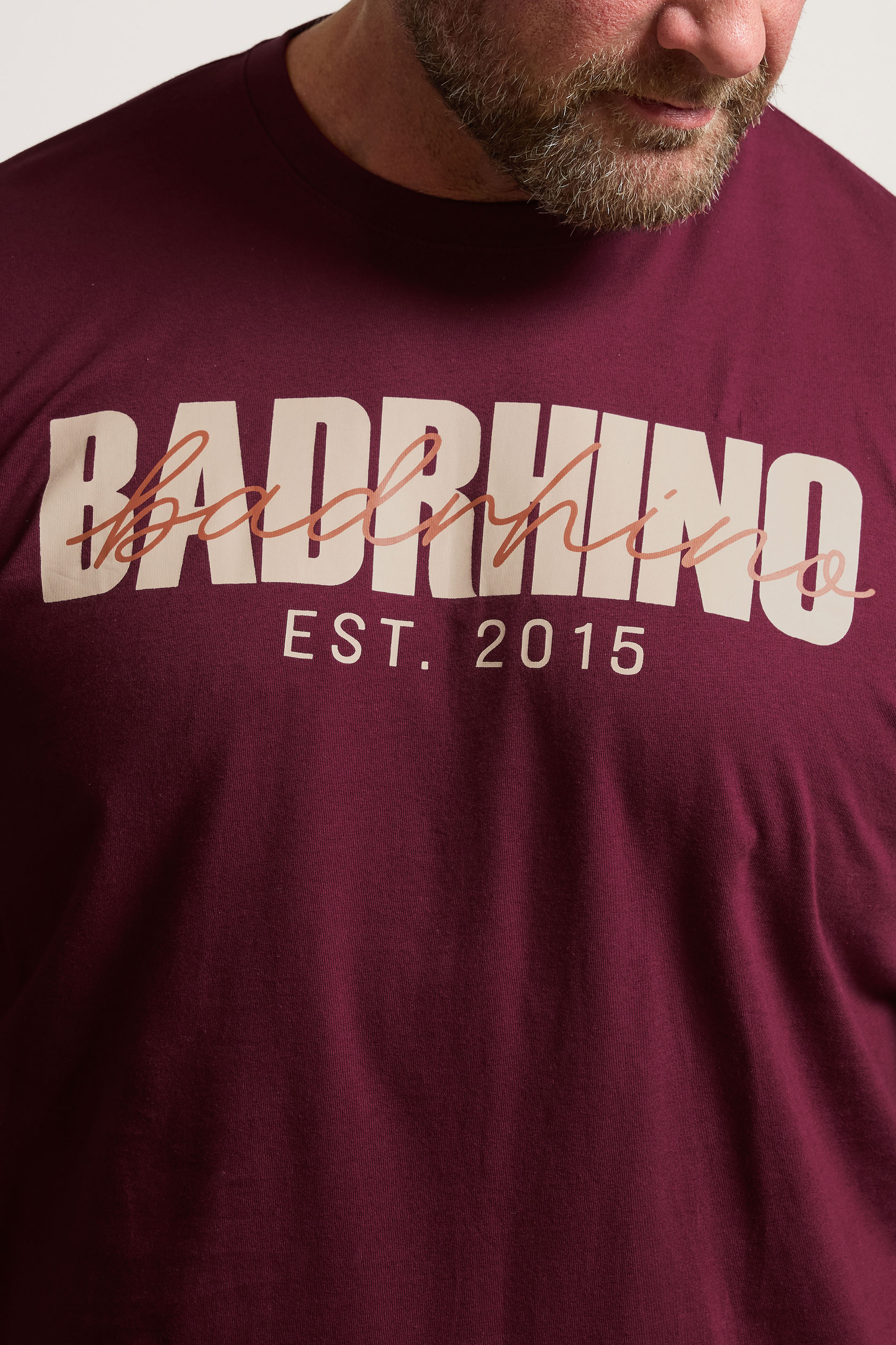 BadRhino Big & Tall 3 PACK Burgundy Red & Navy Blue Scripted T-Shirts | BadRhino 5