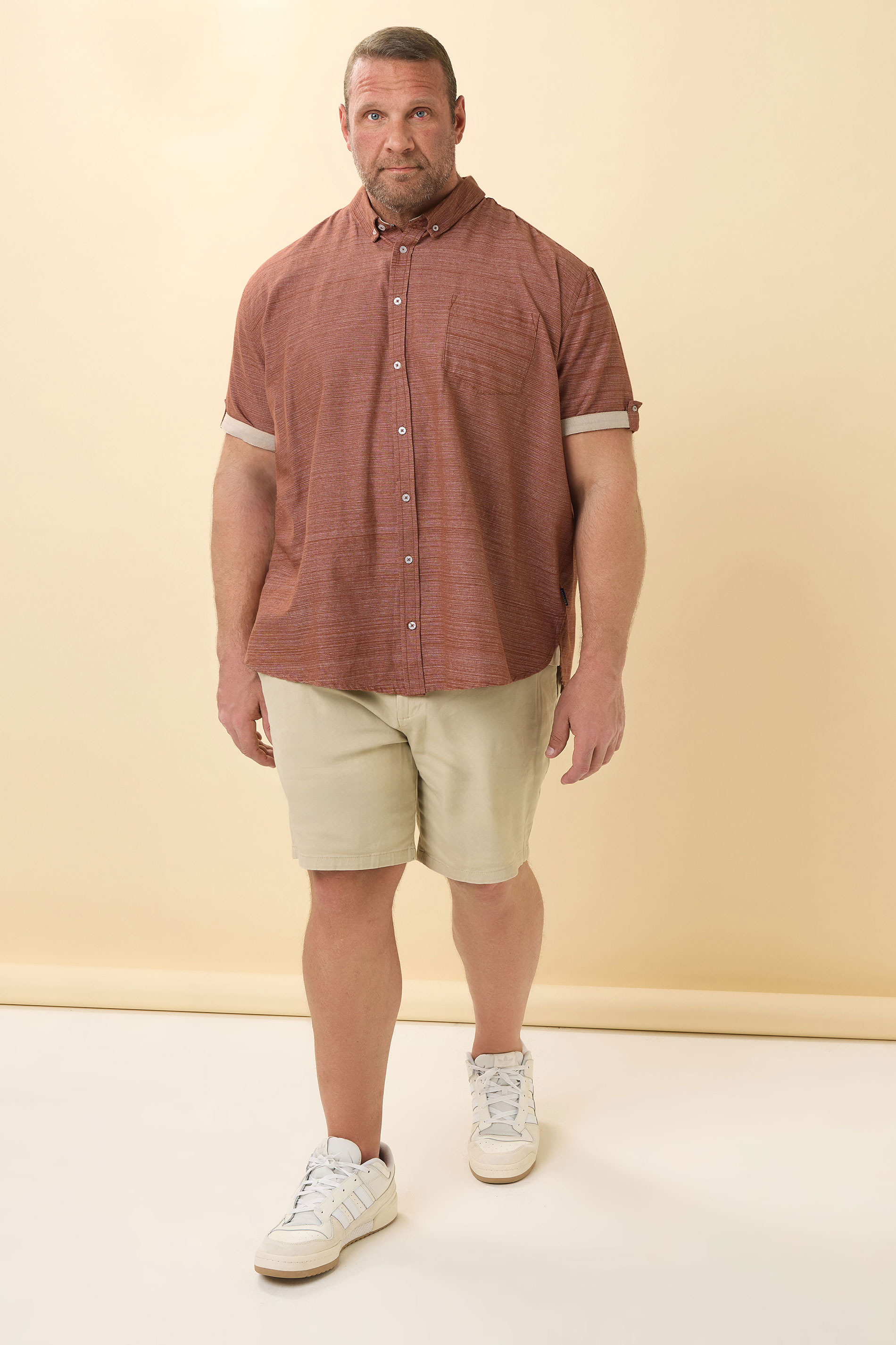 BadRhino Big & Tall Rust Orange Short Sleeve Slub Shirt | BadRhino 3