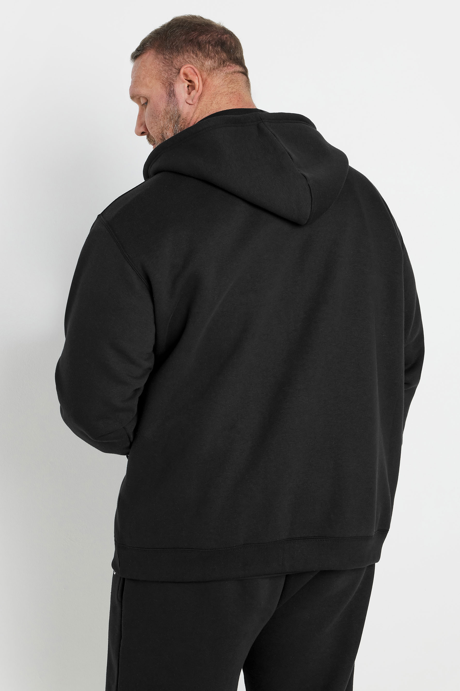 IronRhino Big & Tall Black 'Rest Day' Zip Through Hoodie | BadRhino 4