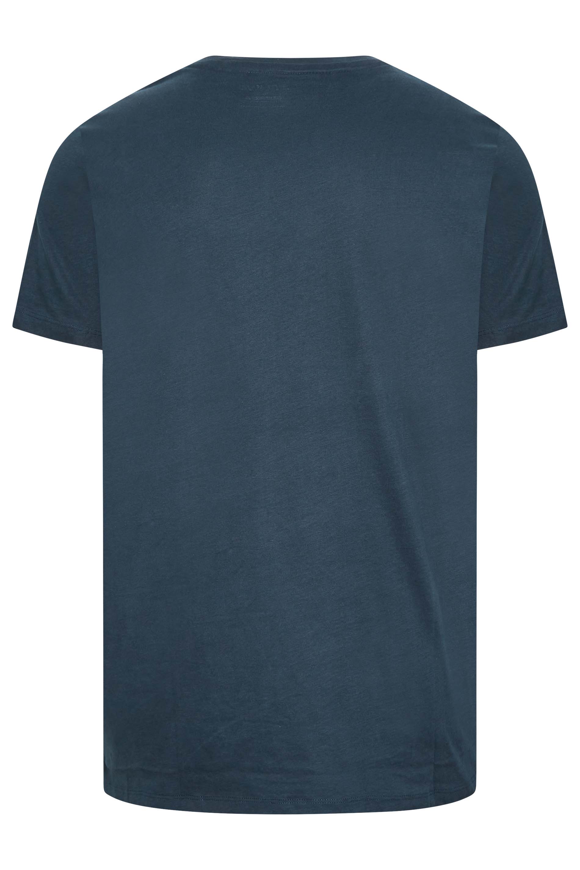 BLEND Big & Tall Navy Blue Pocket Print T-Shirt | BadRhino