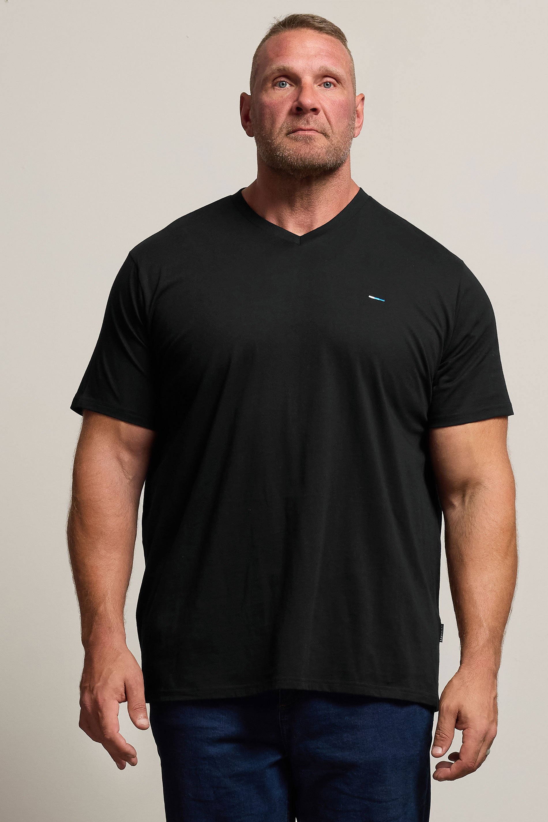 BadRhino Big & Tall Black V-Neck T-Shirt | BadRhino  1