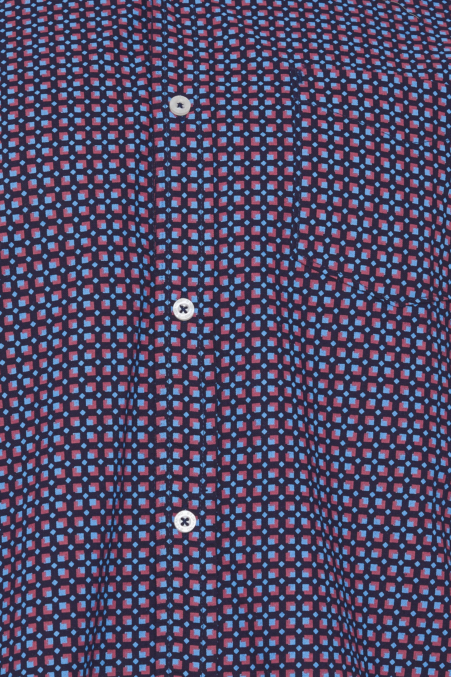 BadRhino Big & Tall Navy Blue Geometric Print Party Shirt | BadRhino 3