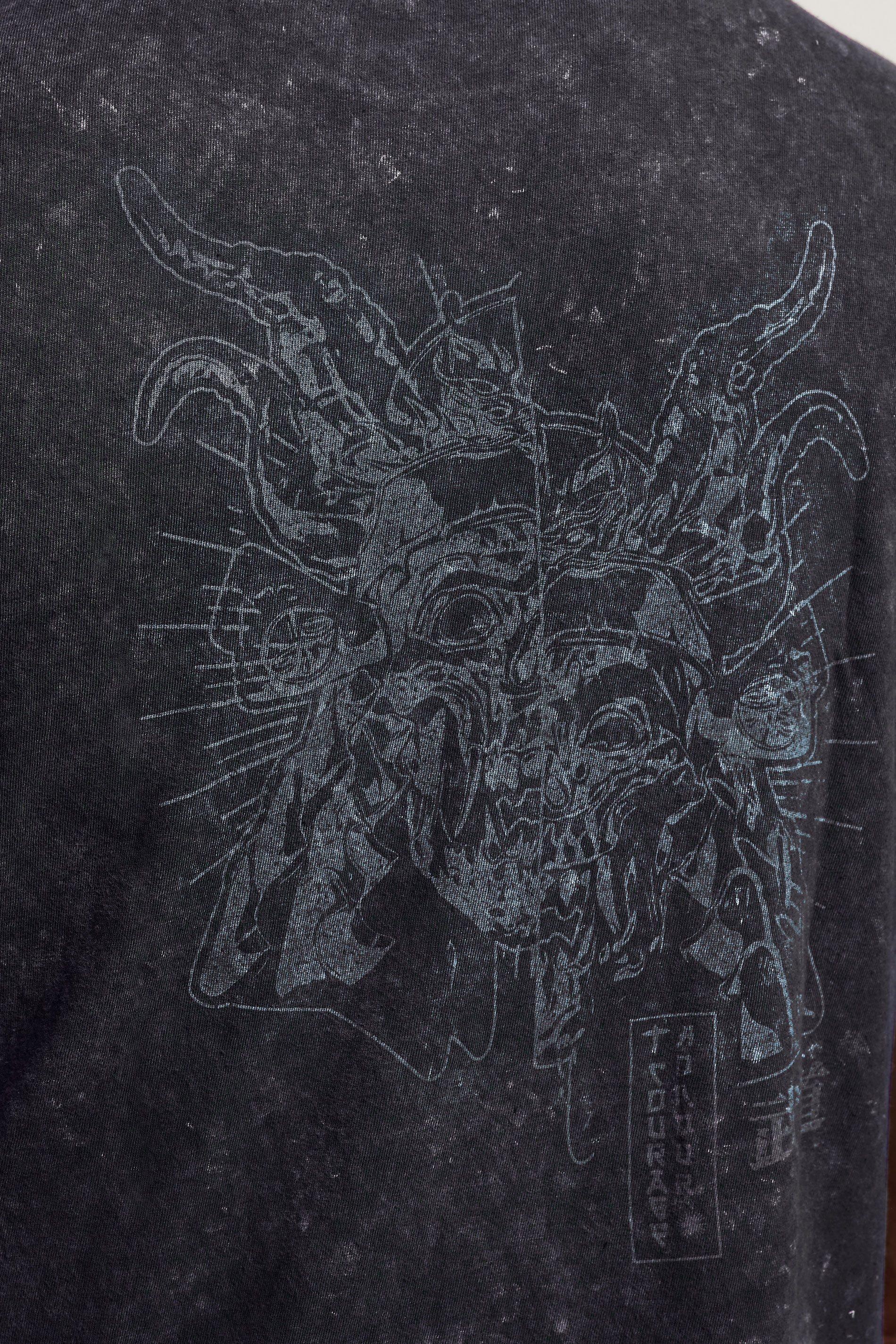 BadRhino Big & Tall Black Acid Wash 'Martial Arts Tokyo' Slogan T-Shirt | BadRhino 5