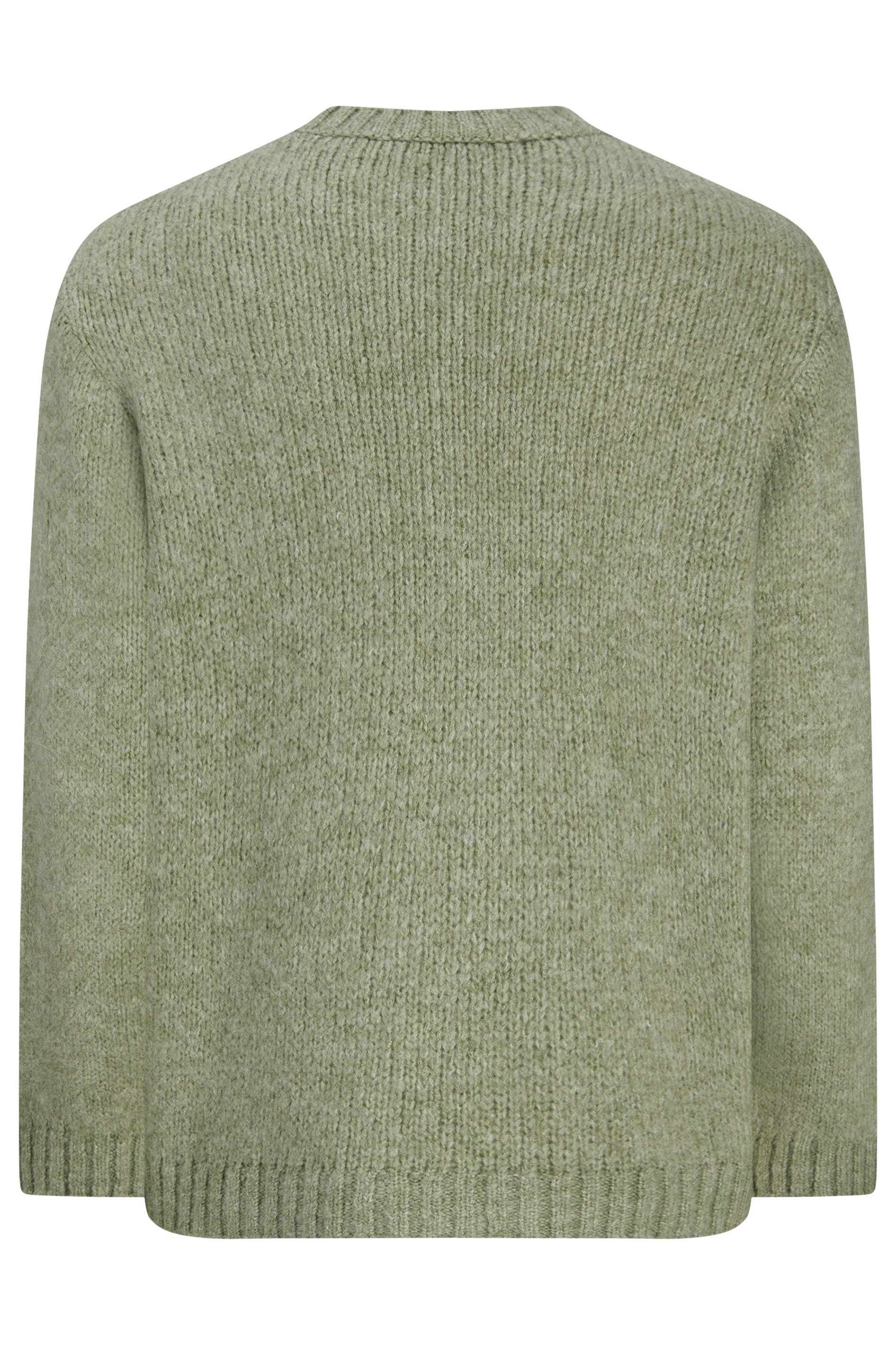 JACK & JONES Big & Tall Seagrass Green Crew Neck Knit Jumper | BadRhino 2