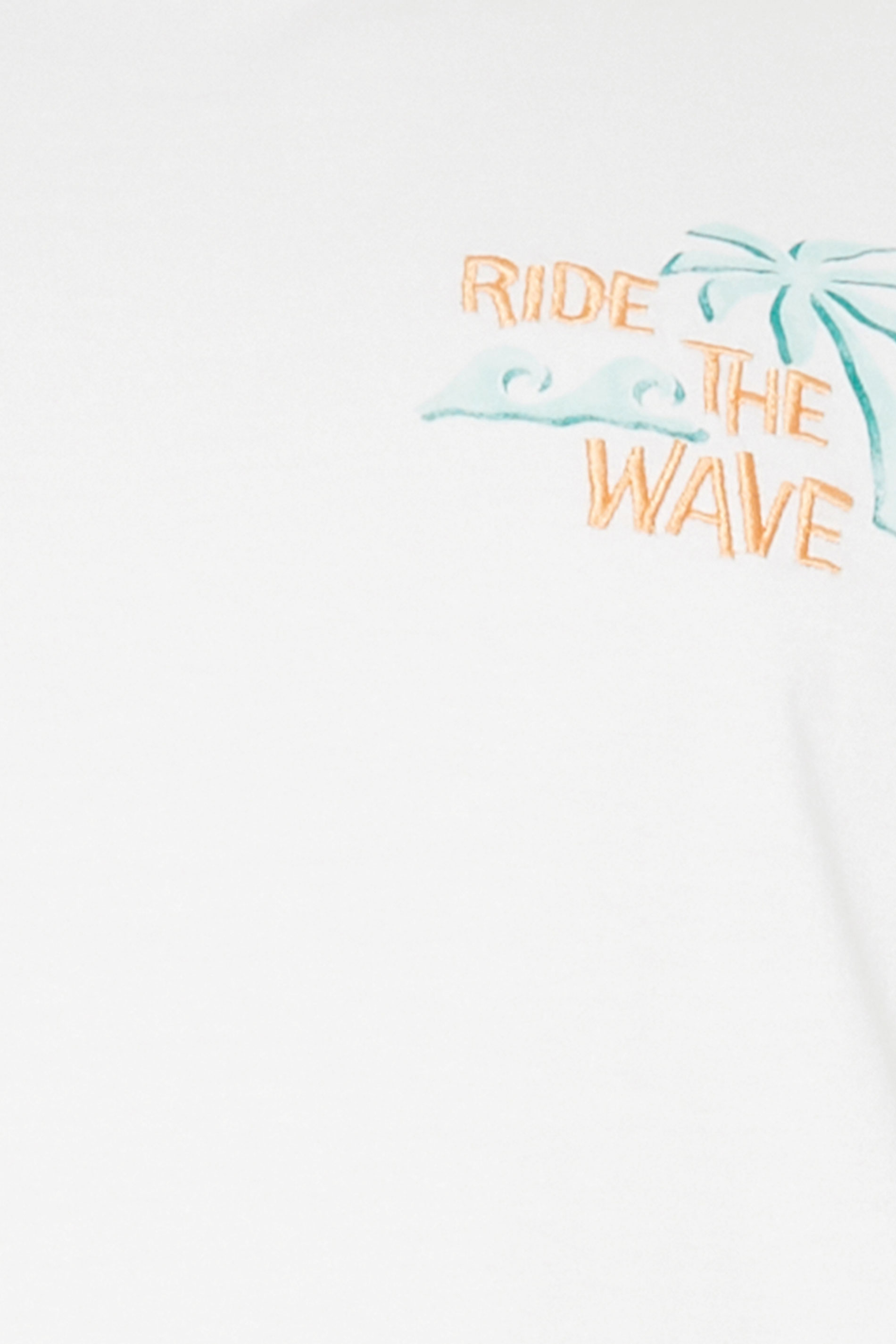 BadRhino Big & Tall White 'Ride The Wave' Embroidered T-Shirt | BadRhino 5