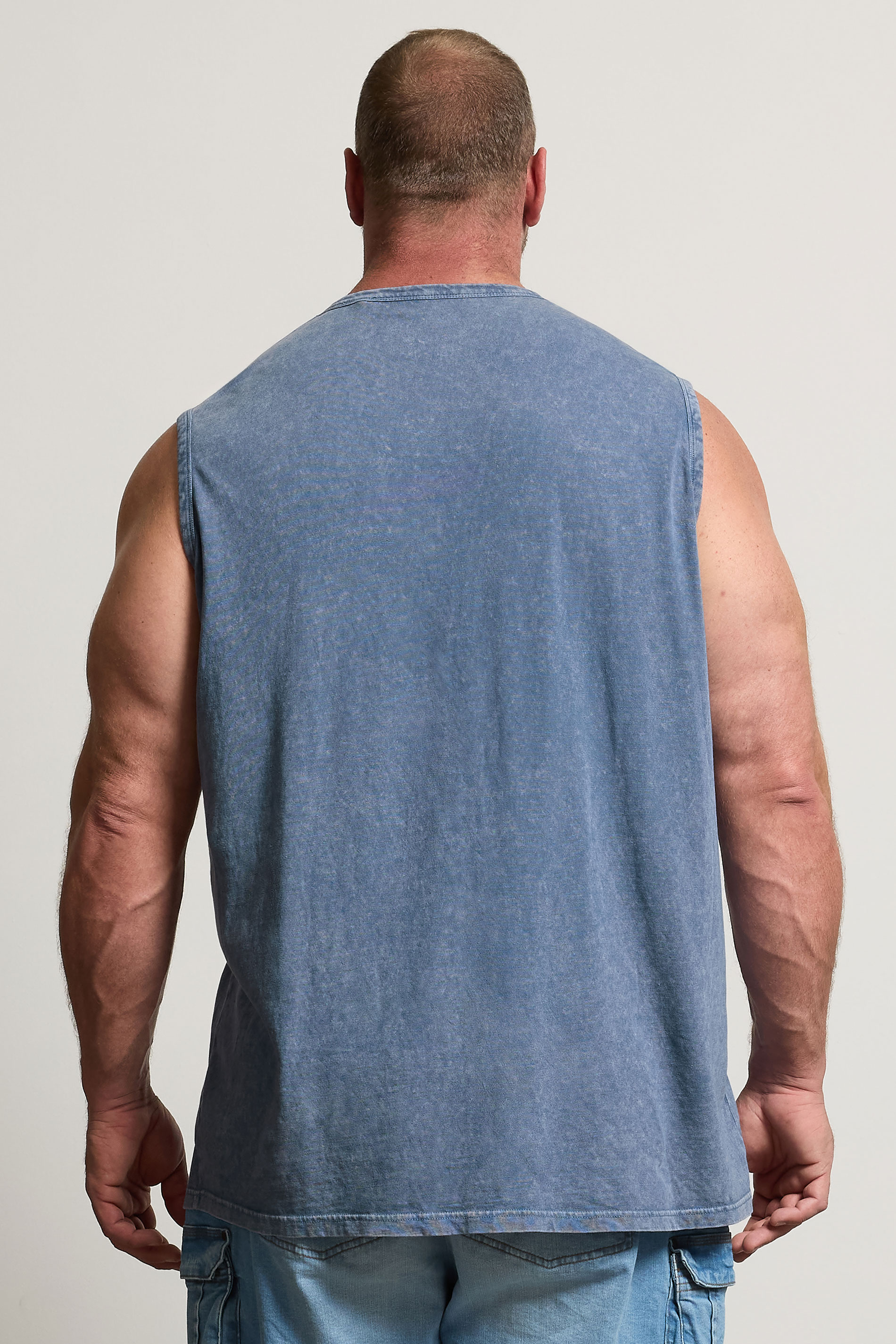 BadRhino Big & Tall Blue Acid Wash Skull Vest | BadRhino 4