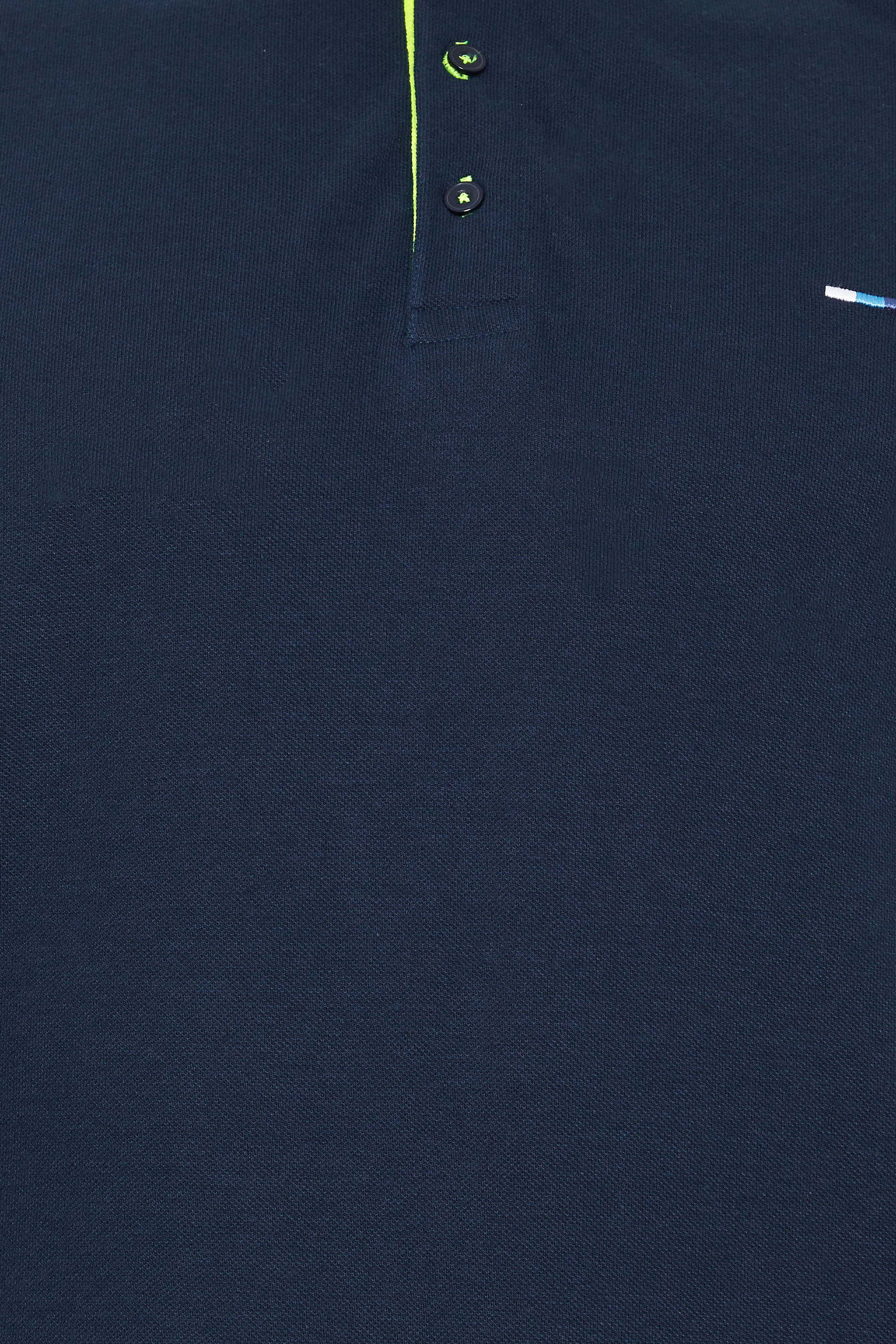 BadRhino Big & Tall Navy Blue Neon Tipped Polo Shirt | BadRhino 2