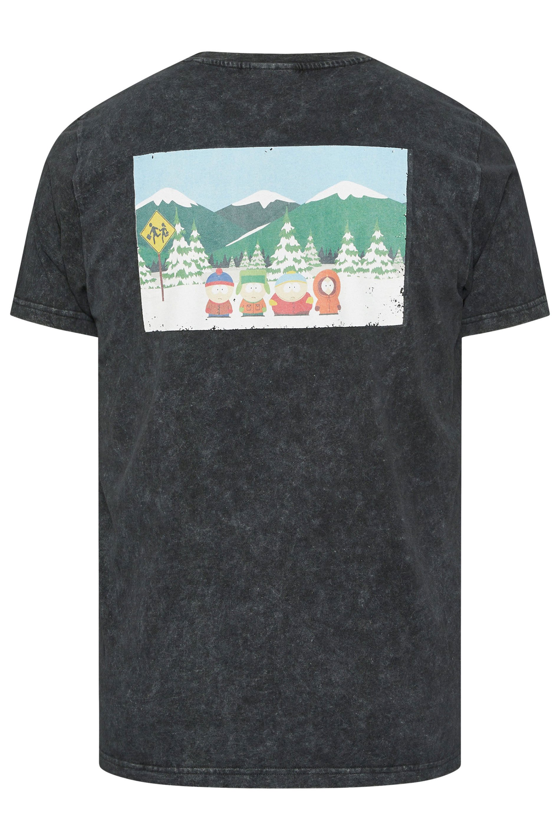 BadRhino Big & Tall Black Acid Wash Printed 'South Park' T-Shirt | BadRhino 7