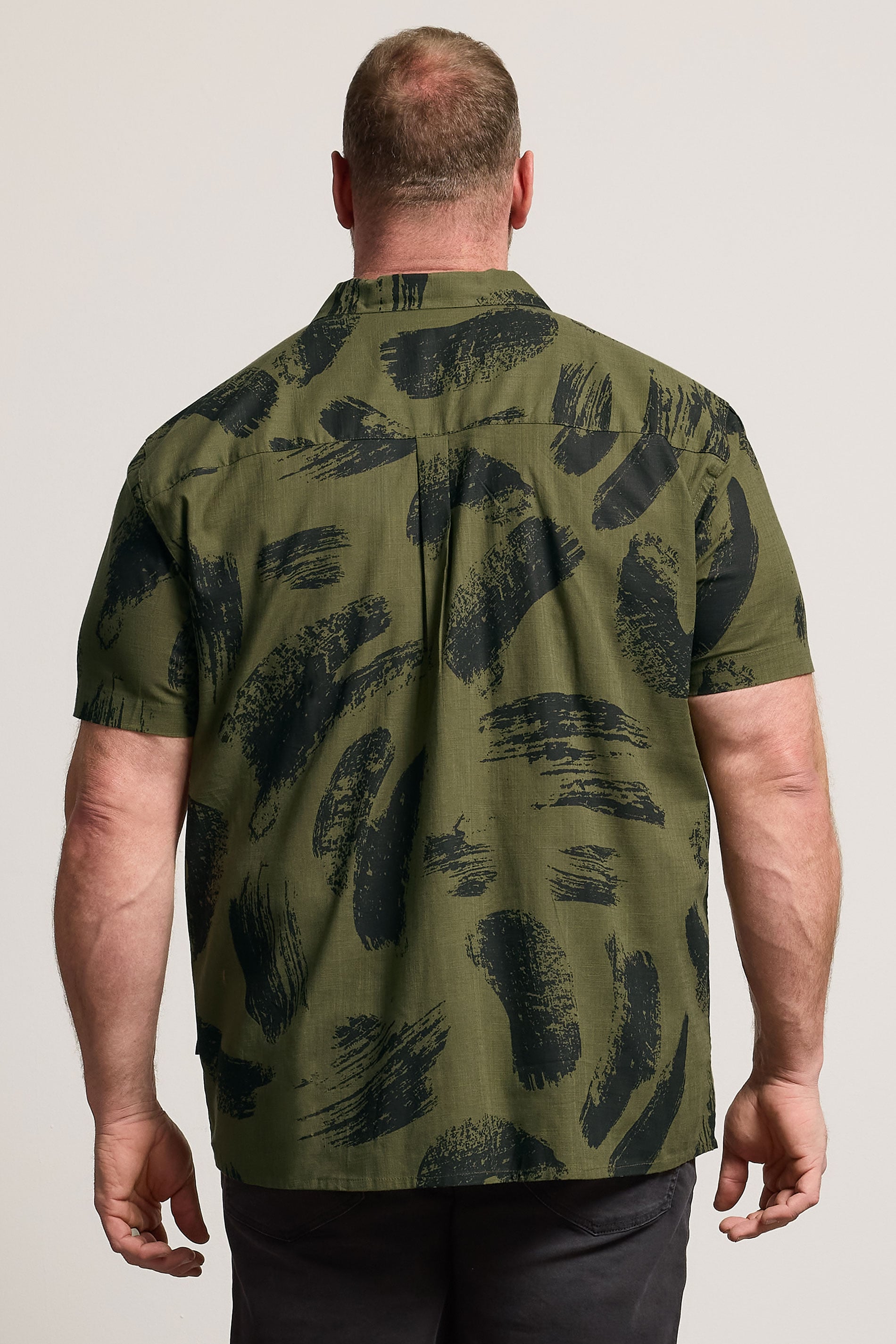 BadRhino Big & Tall Khaki Green Brushstroke Shirt | BadRhino 2