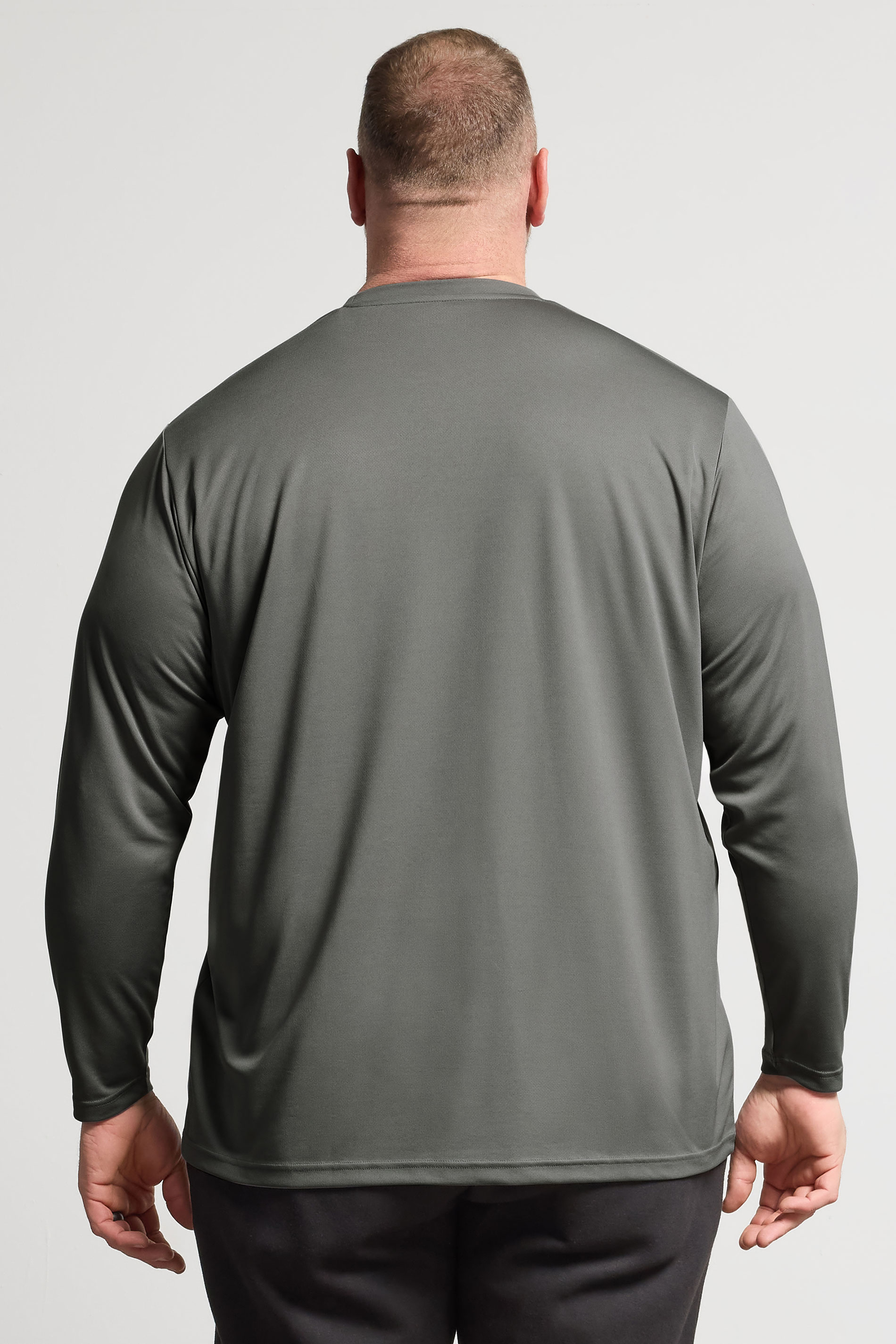 IronRhino Big & Tall Grey Performance Long Sleeve T-Shirt | BadRhino 3