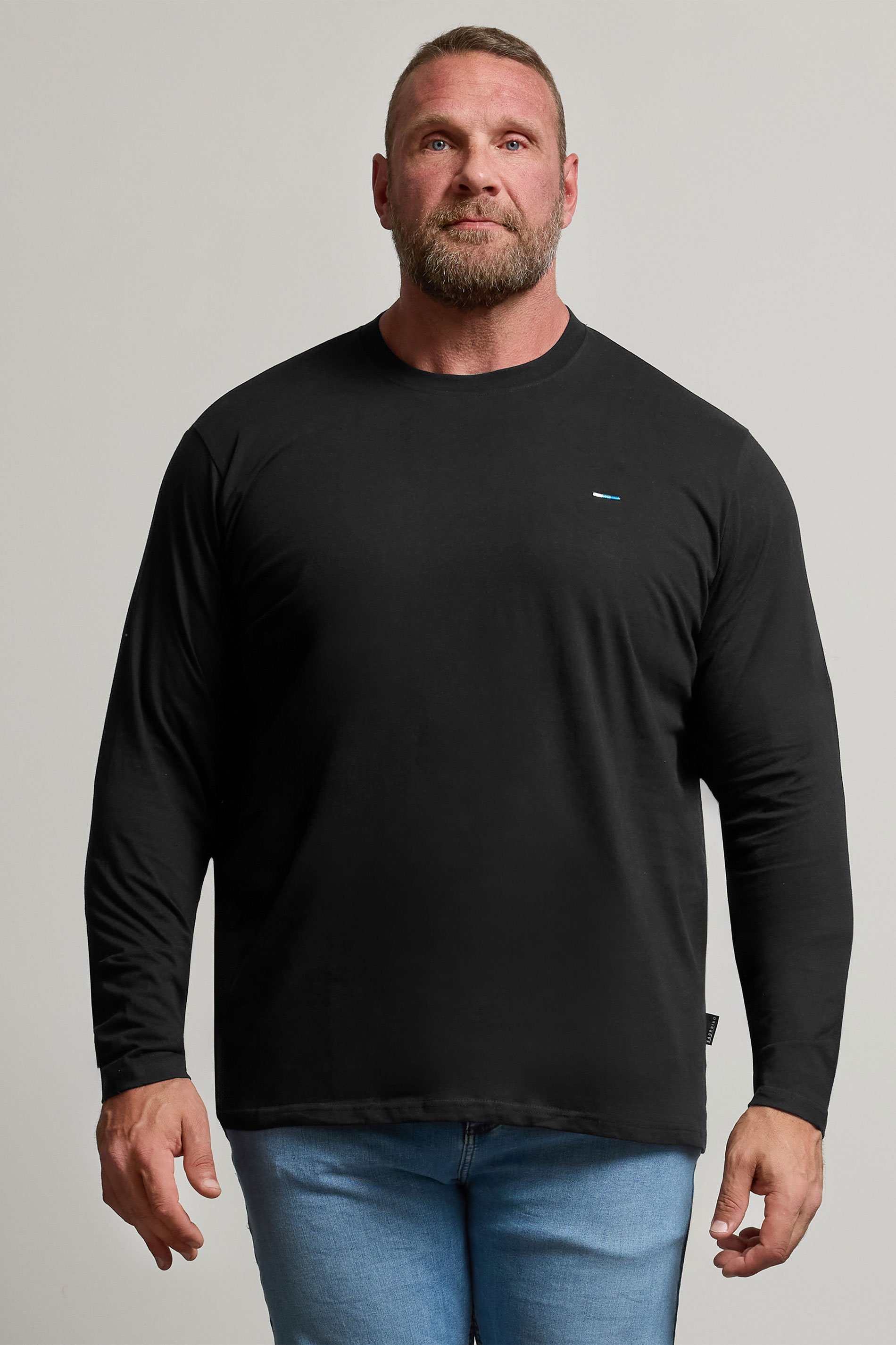 BadRhino Black Plain Long Sleeve T-Shirt | BadRhino 1