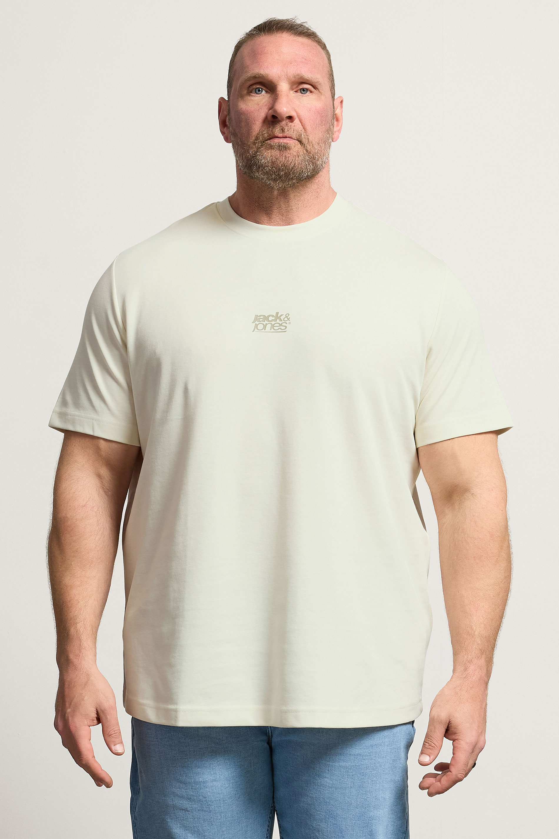 JACK & JONES Big & Tall 2 Pack Navy Blue & Off-White Graphic | BadRhino 2