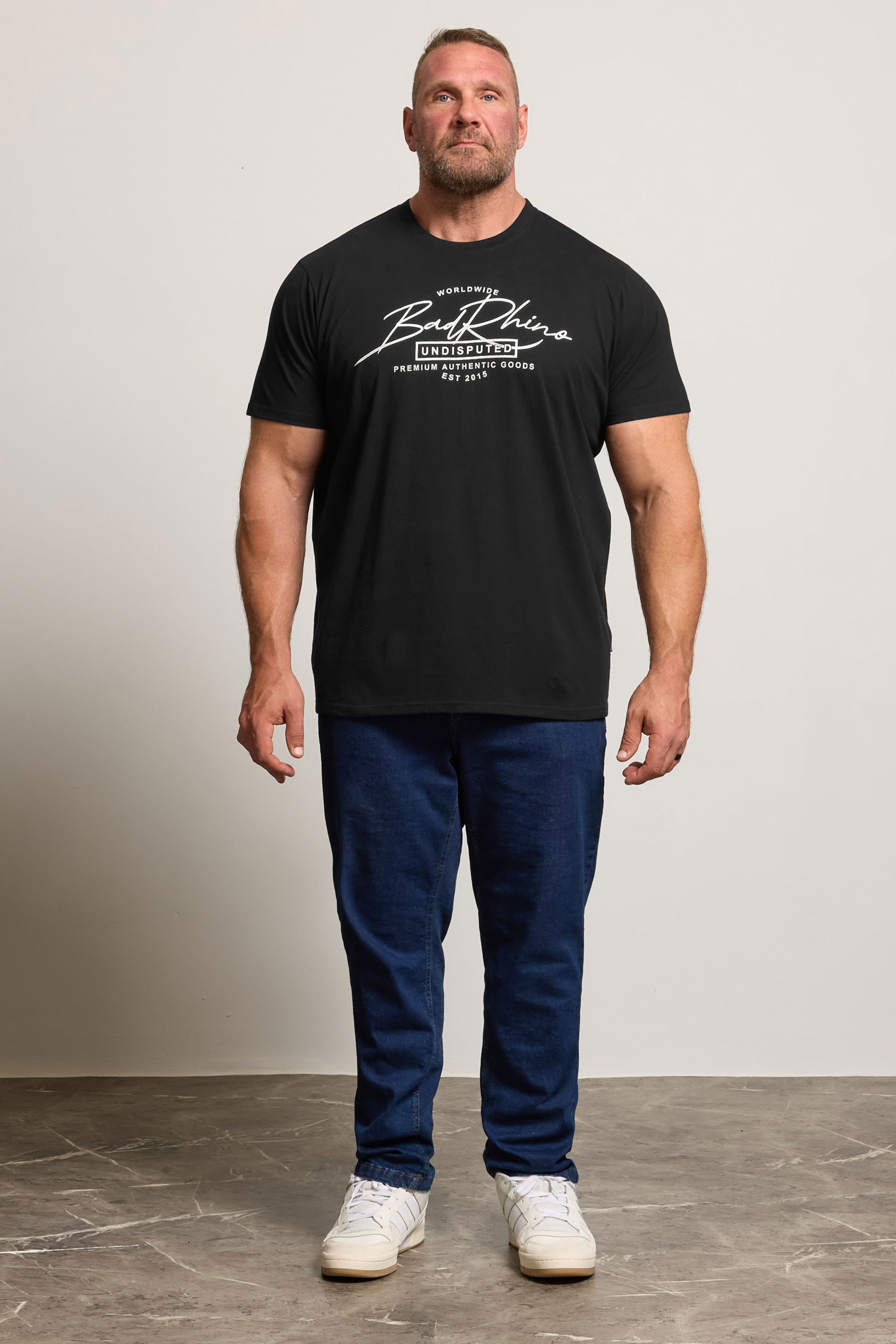 BadRhino Big & Tall Black Script Graphic Print T-Shirt | BadRhino 2
