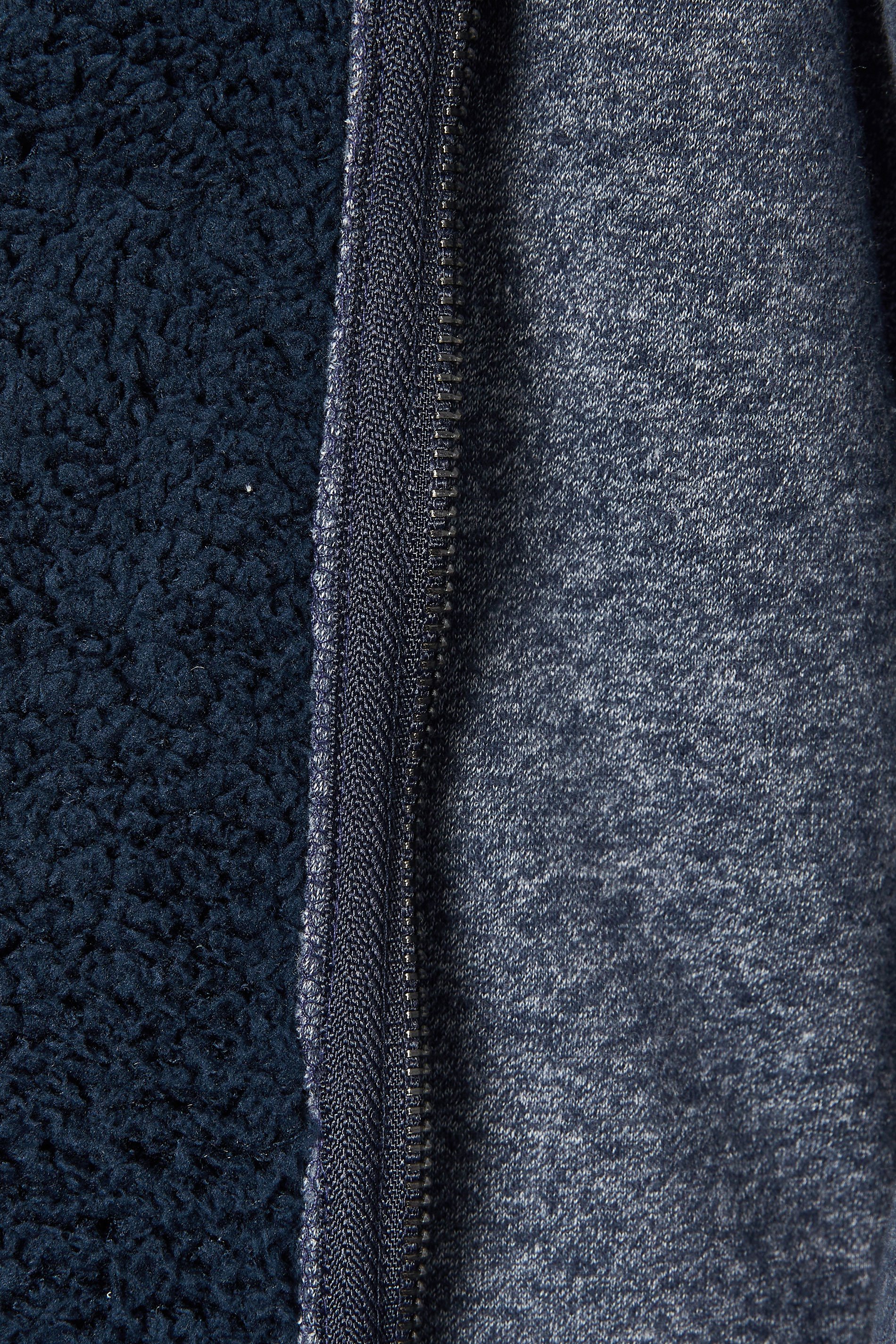 KAM Big & Tall Navy Blue Lumberjack Fleece Lined Hoodie | BadRhino 4