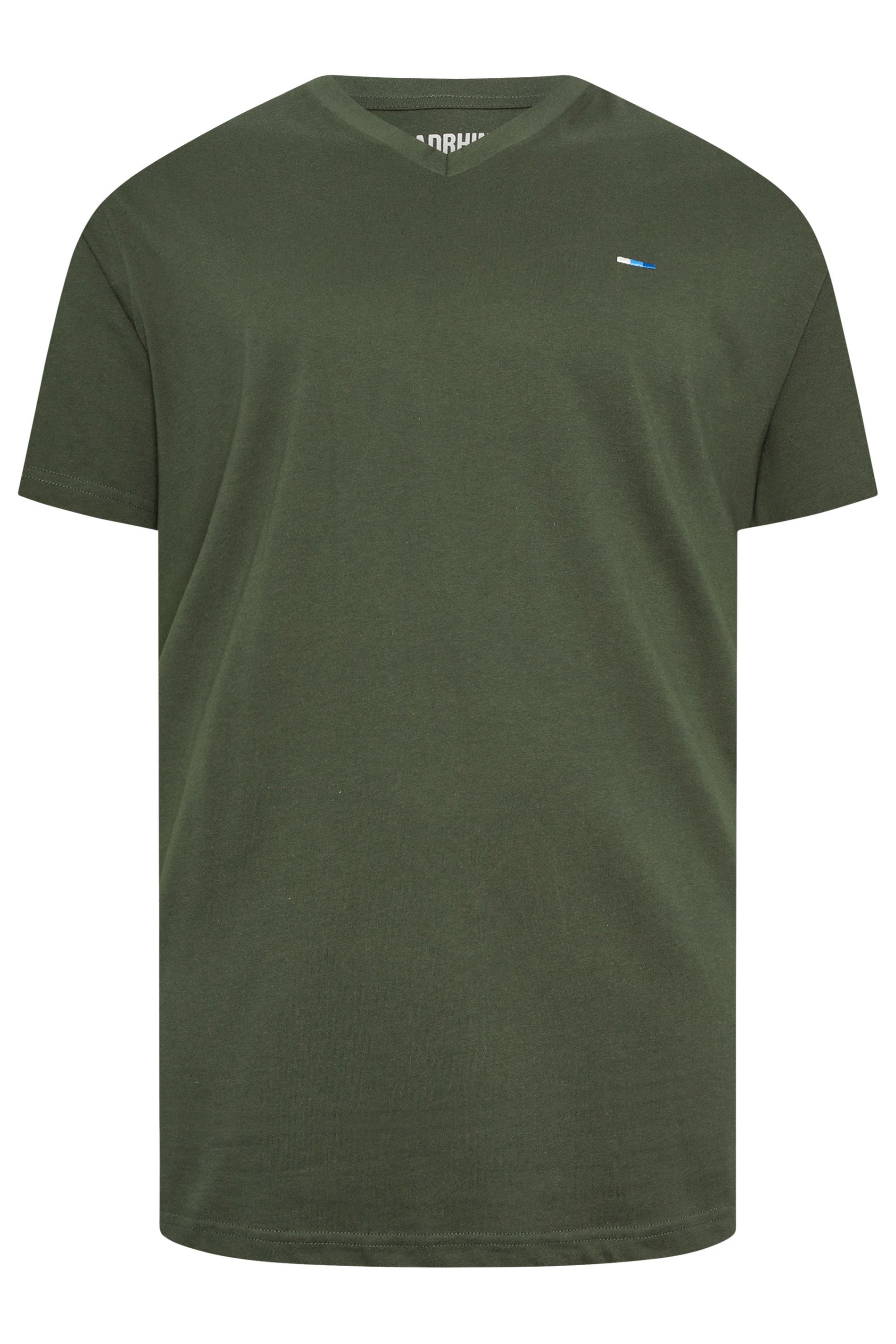 BadRhino Big & Tall Black/Red/Green/Blue/Navy Blue 5 Pack Extra Long V-Neck T-Shirts | BadRhino 5