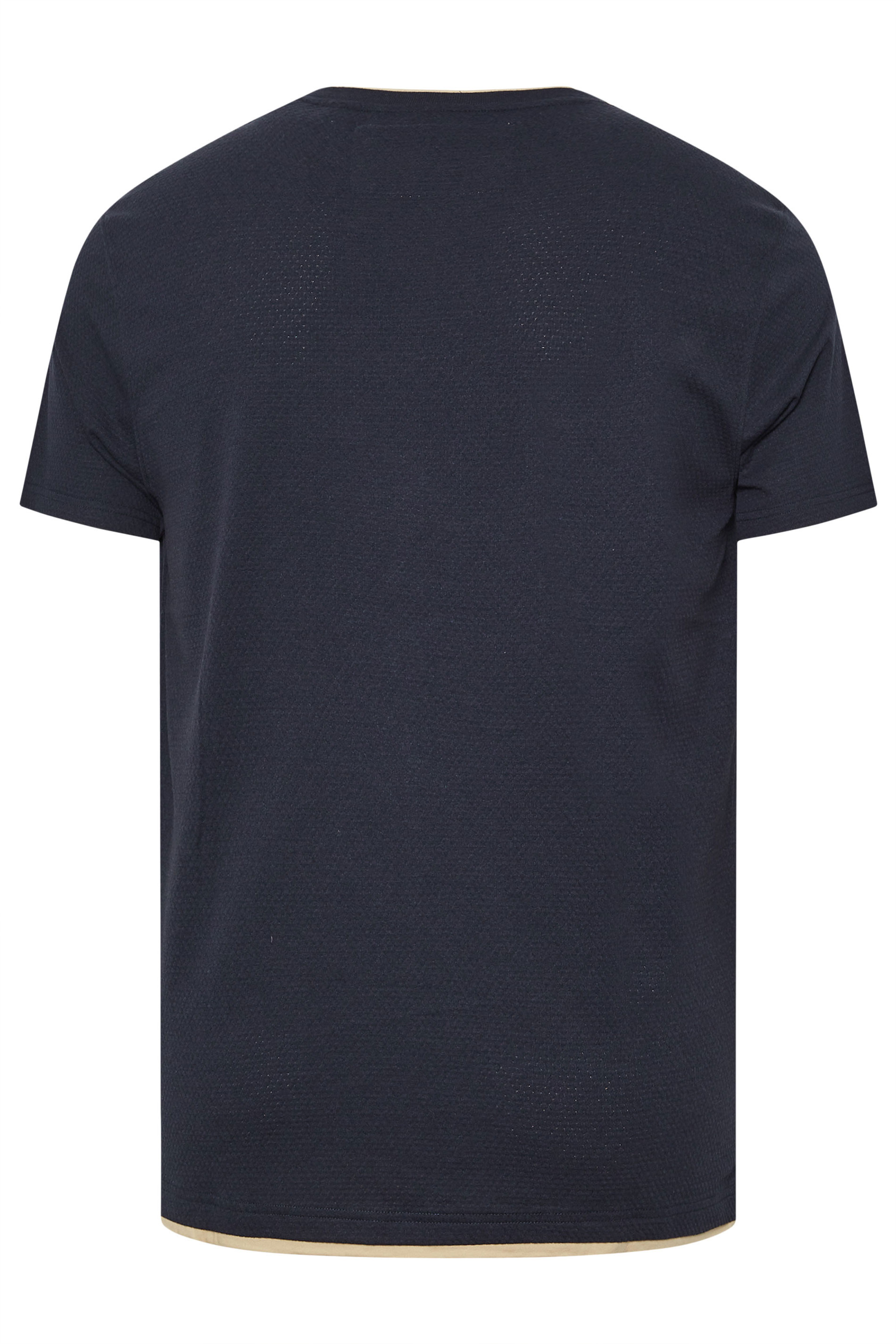 D555 Big & Tall Navy Blue Waffle Textured T-Shirt | BadRhino 4