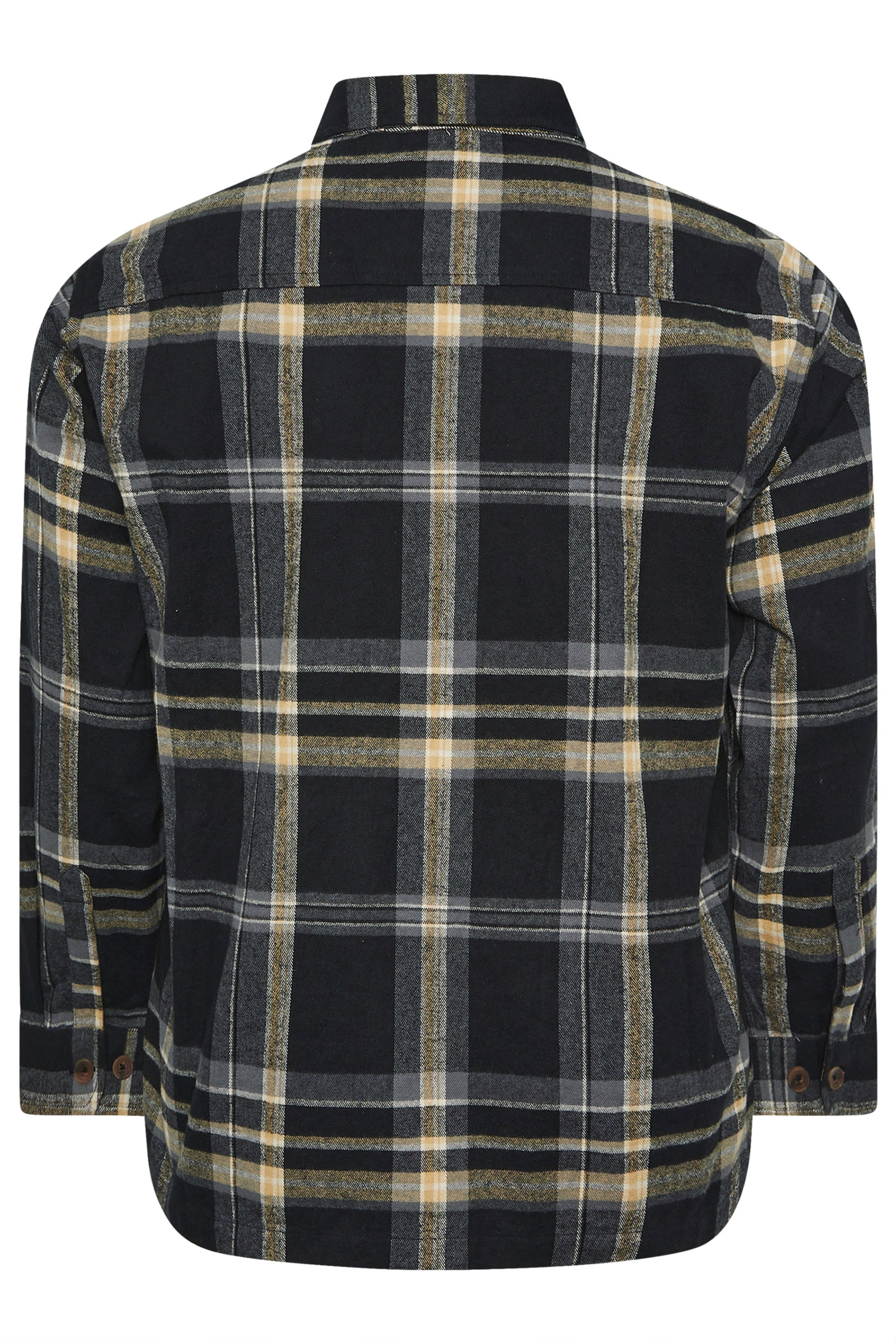 D555 Big & Tall Black Check Overshirt | BadRhino 5