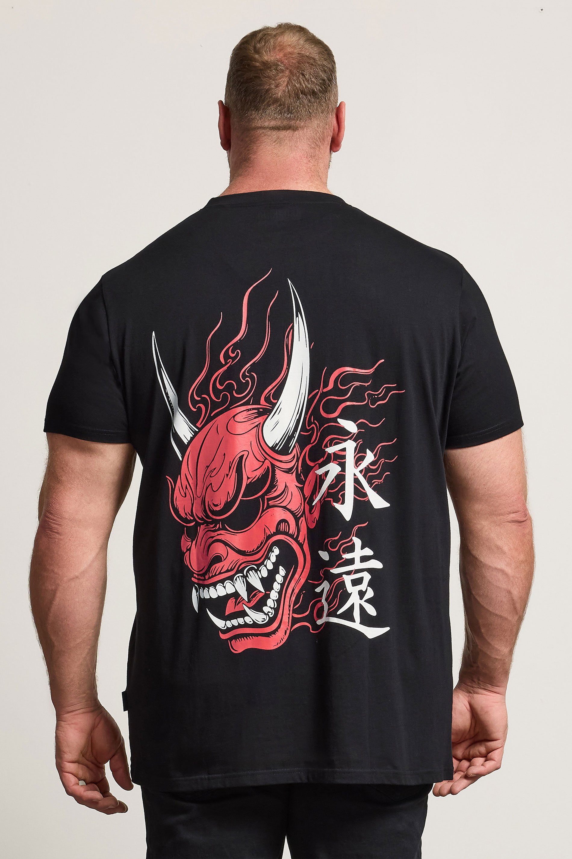 BadRhino Big & Tall Black Extra Long Japanese Graphic T-Shirt | BadRhino 3