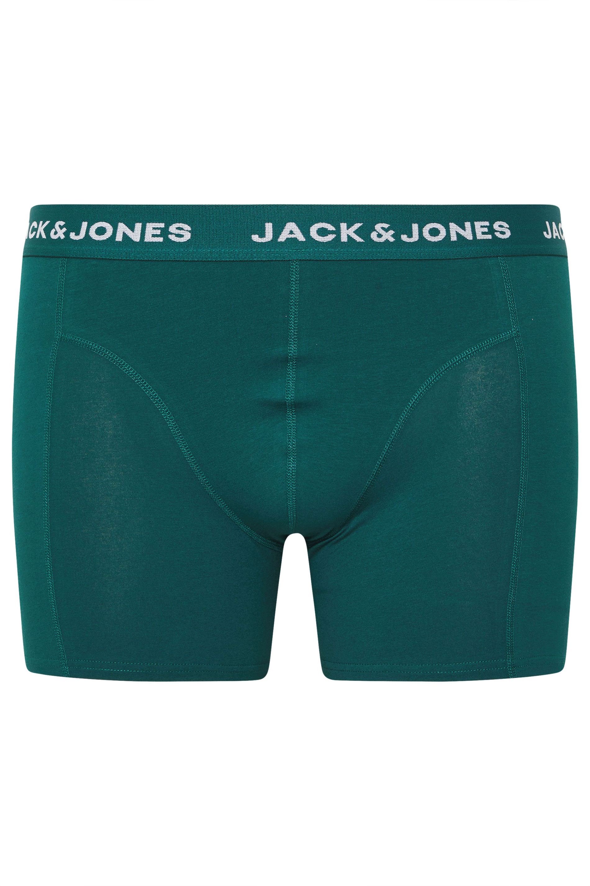JACK & JONES Big & Tall 3 PACK Black & Teal Blue Printed Boxers | BadRhino 8