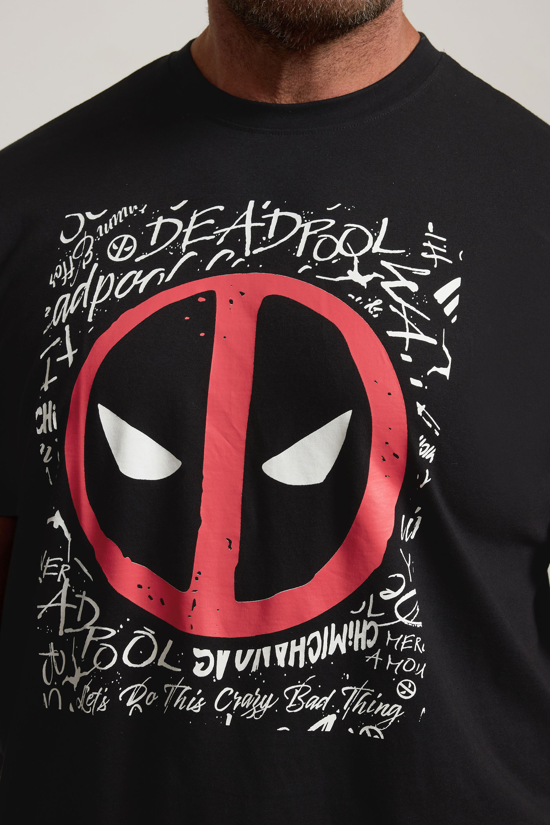 BadRhino Big & Tall Black Deadpool Graphic T-Shirt | BadRhino 5