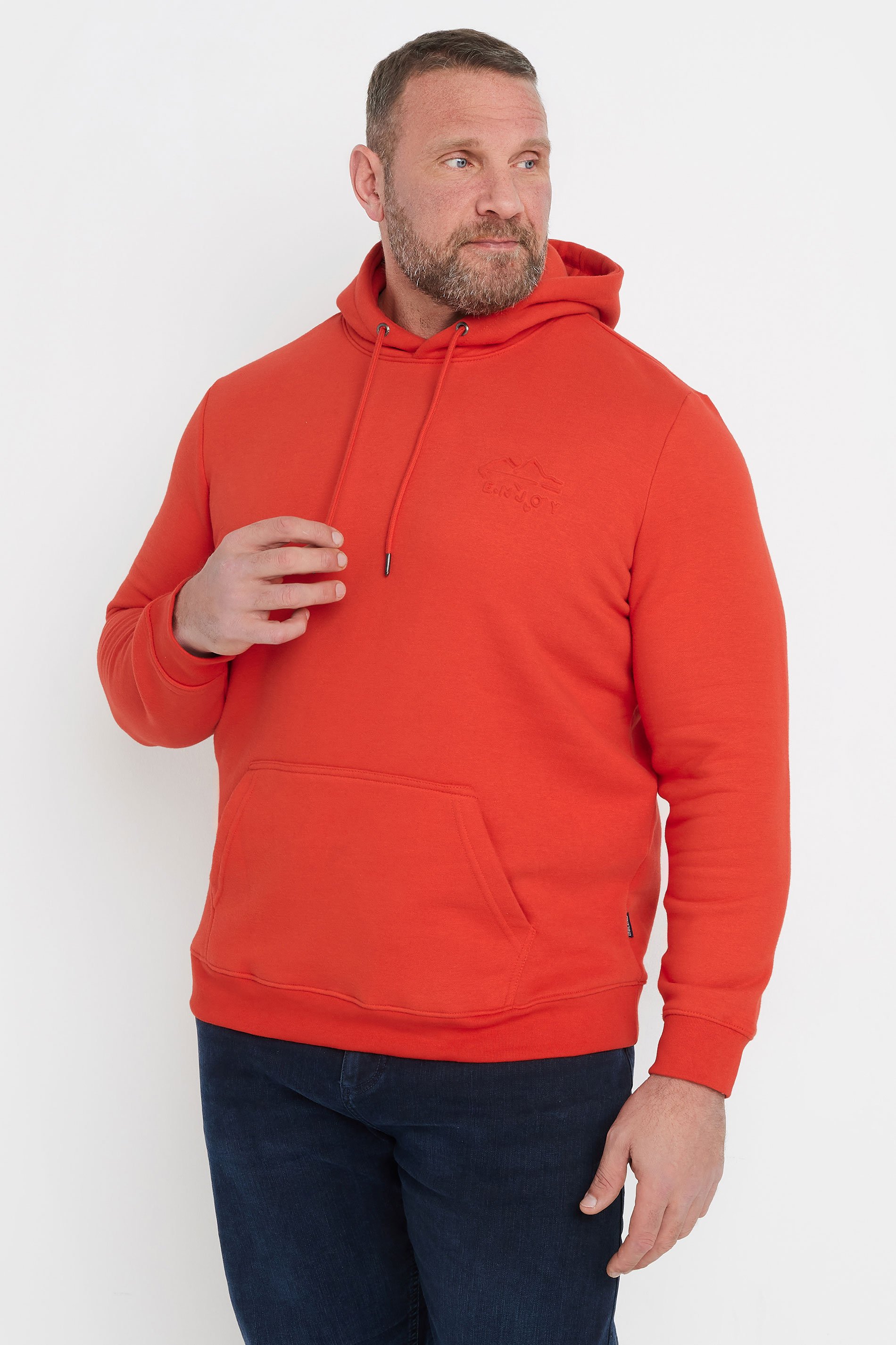 BLEND Big & Tall Red Embossed Hoodie | BadRhino 1