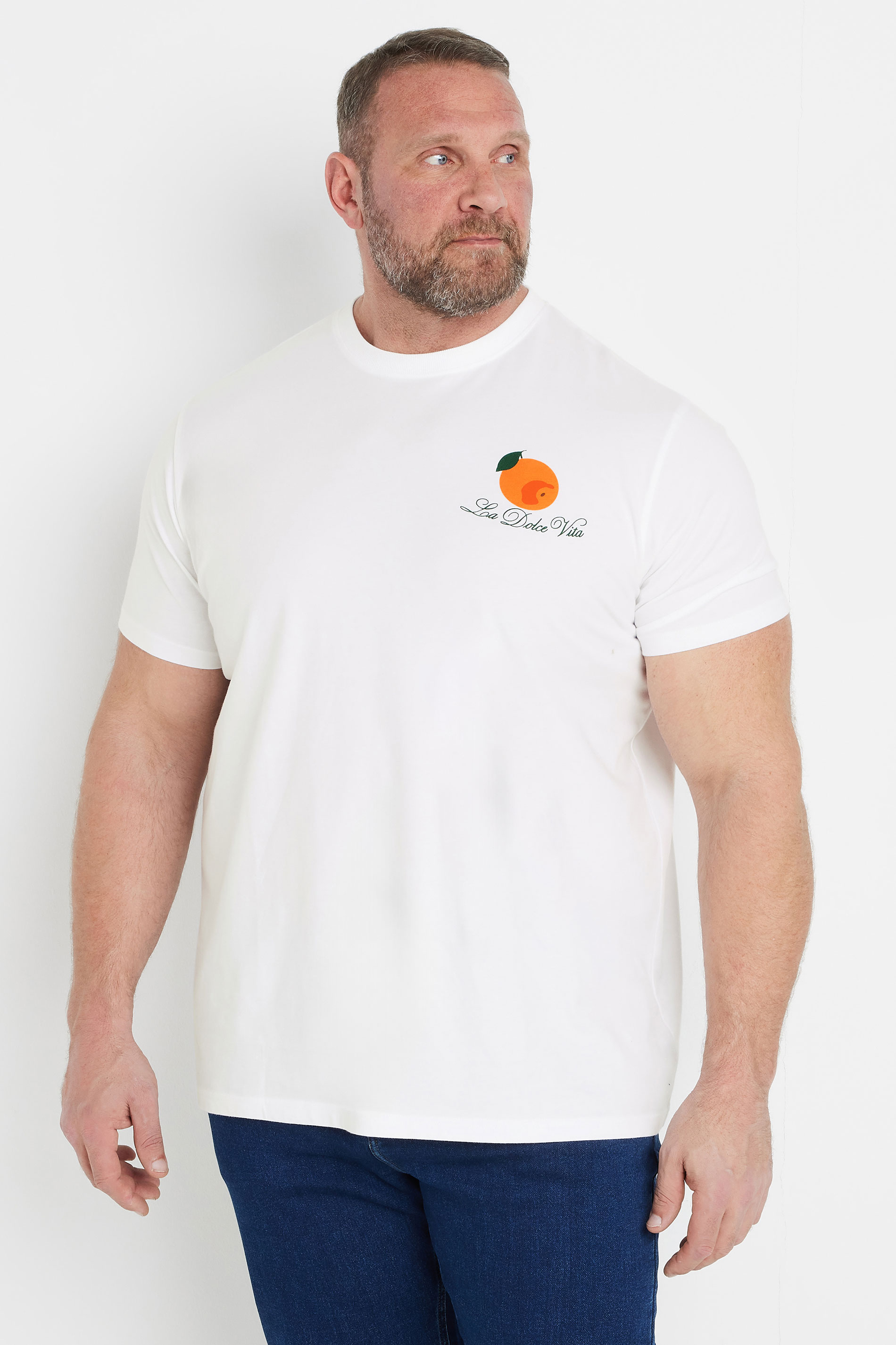 BadRhino Big & Tall White 'La Dolce Vita' Graphic T-Shirt | BadRhino 3