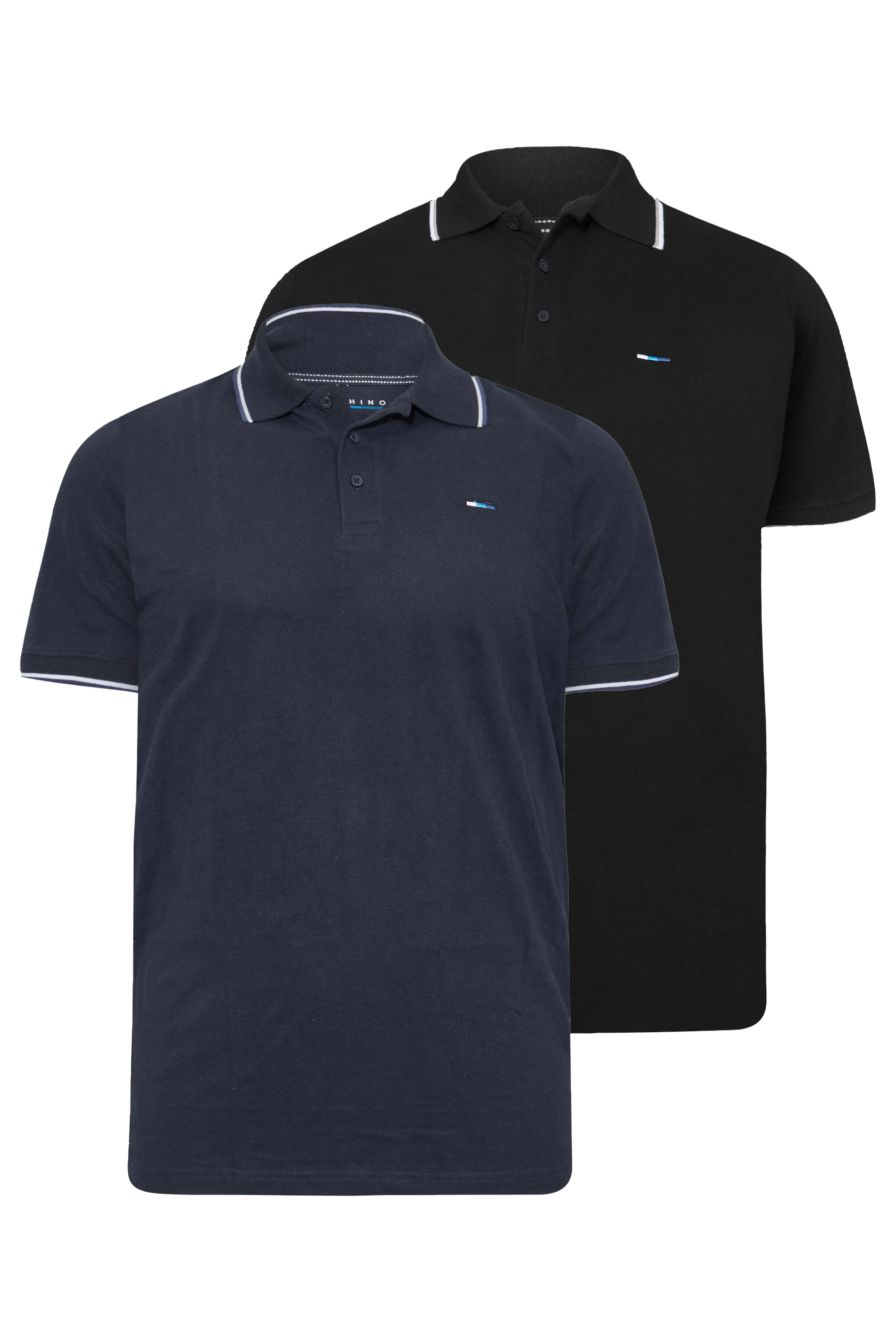 BadRhino Big & Tall 2 PACK Black and Navy Blue Tipped Polo | BadRhino 6