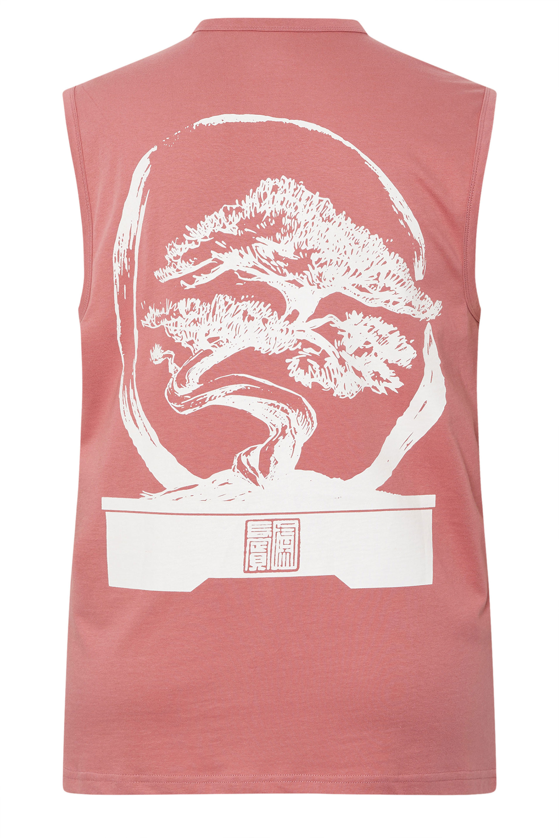 BadRhino Big & Tall Pink Bonzai Graphic Vest Top | BadRhino 7