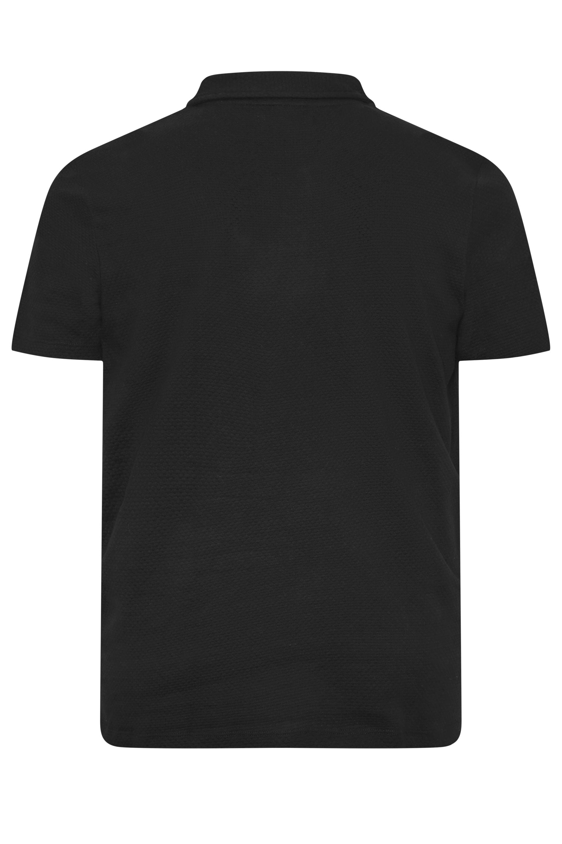 JACK & JONES Big & Tall Black Plain Polo Shirt | BadRhino 4