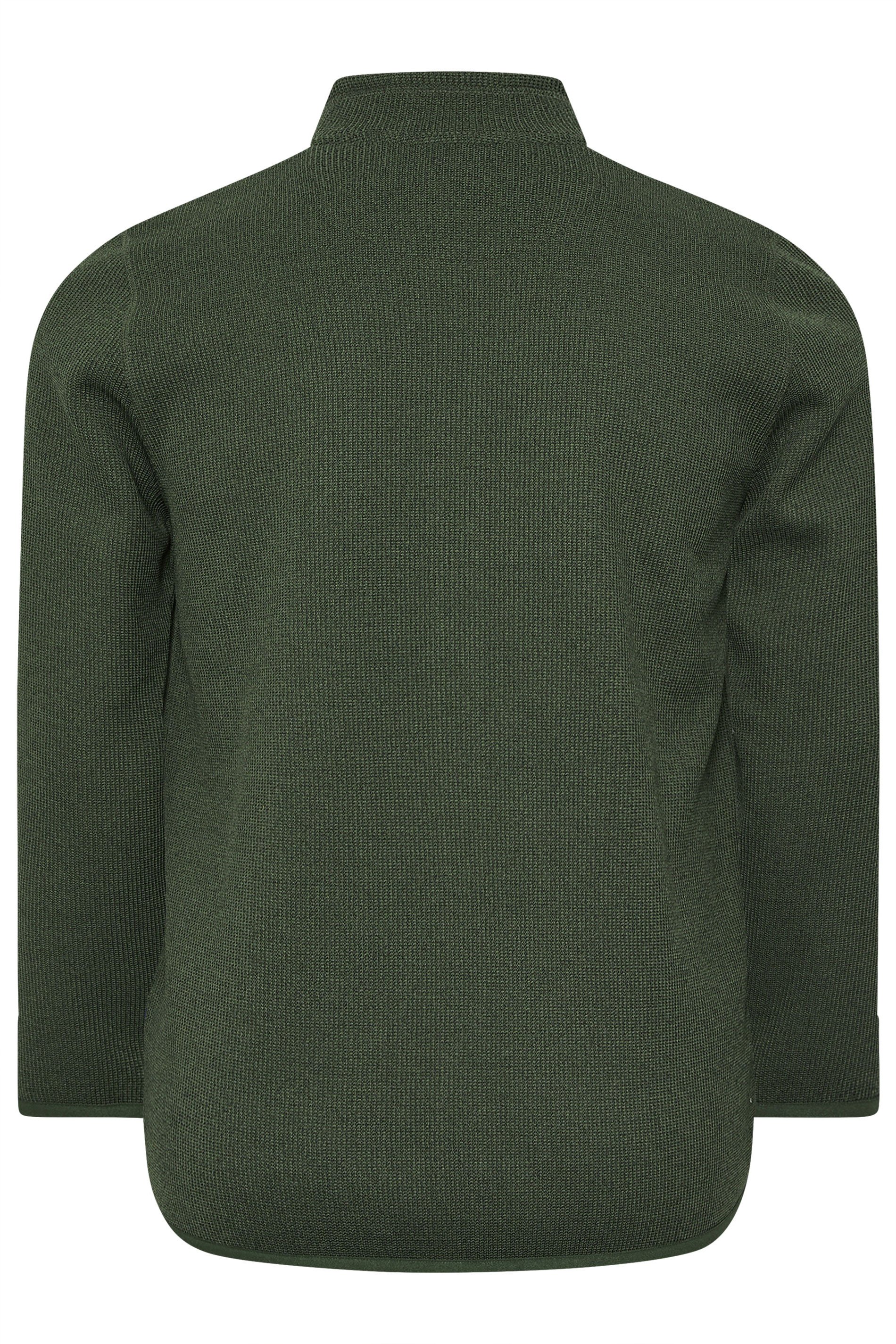 BadRhino Big & Tall Green Full Zip Textured Fleece Jacket | BadRhino 7