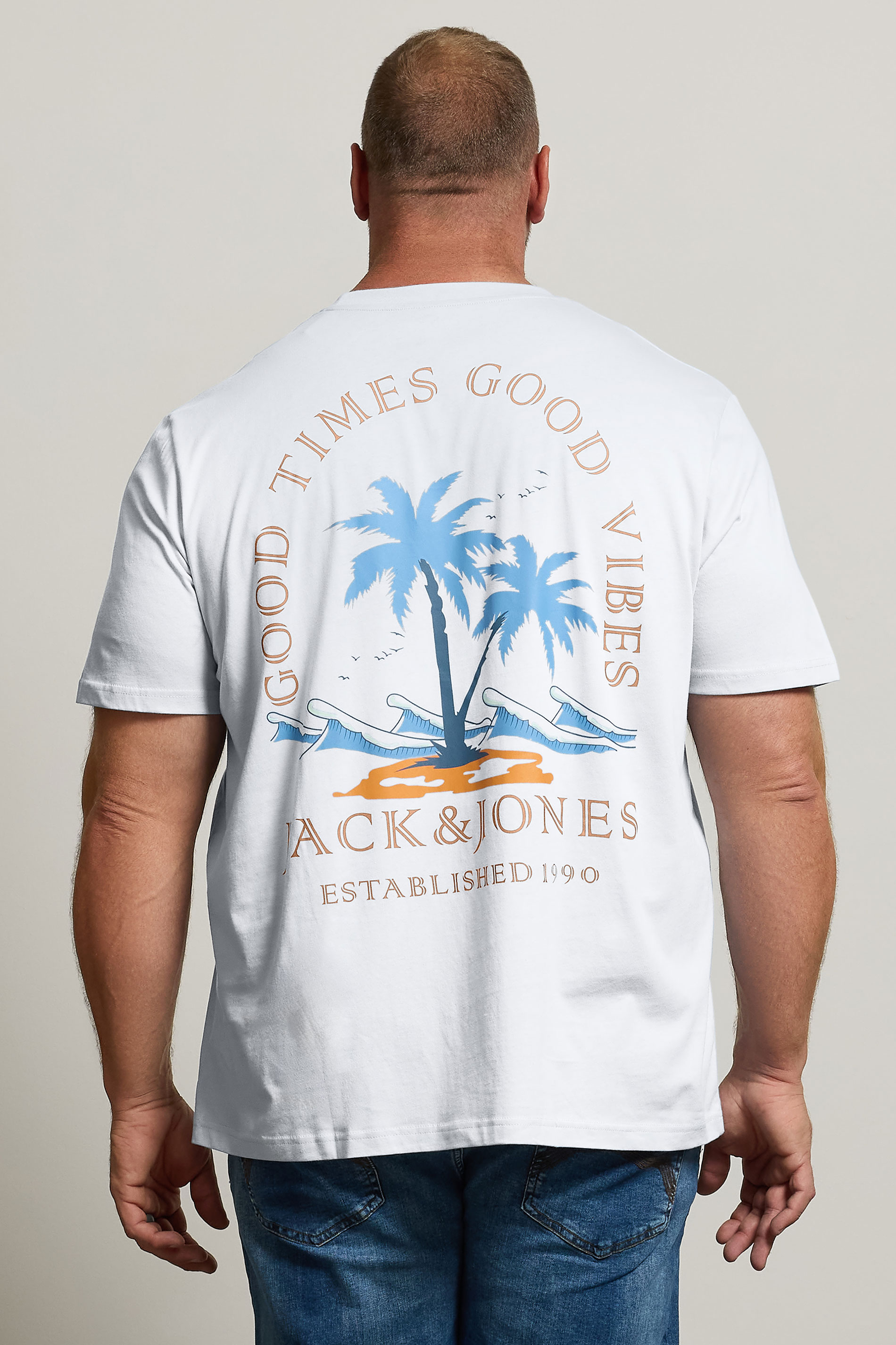 JACK & JONES Big & Tall 3 PACK Chambray Blue Summer Vibe T-Shirts 4