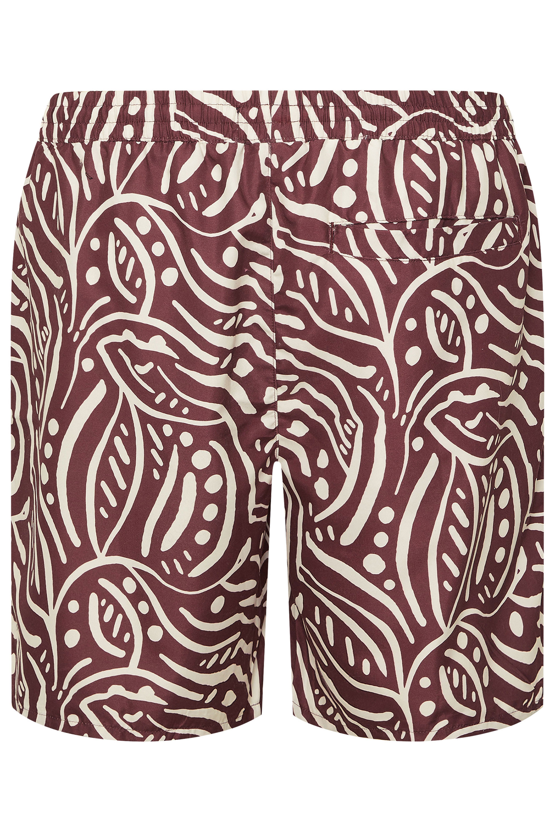 BadRhino Big & Tall Burgundy Red Abstract Print Swim Shorts | BadRhino 7