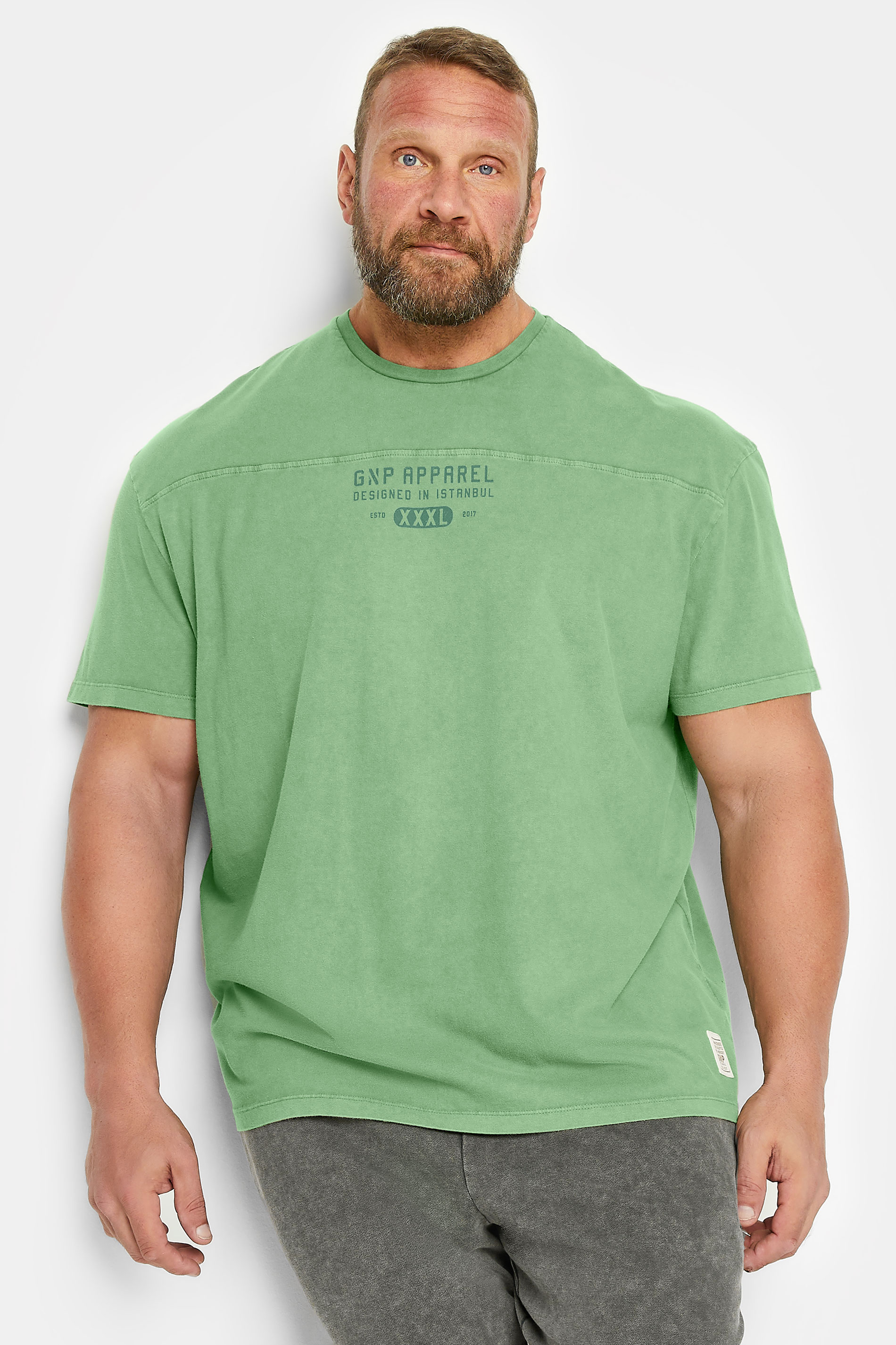 GNP Big & Tall Light Green Logo Oversized T-Shirt | BadRhino  2