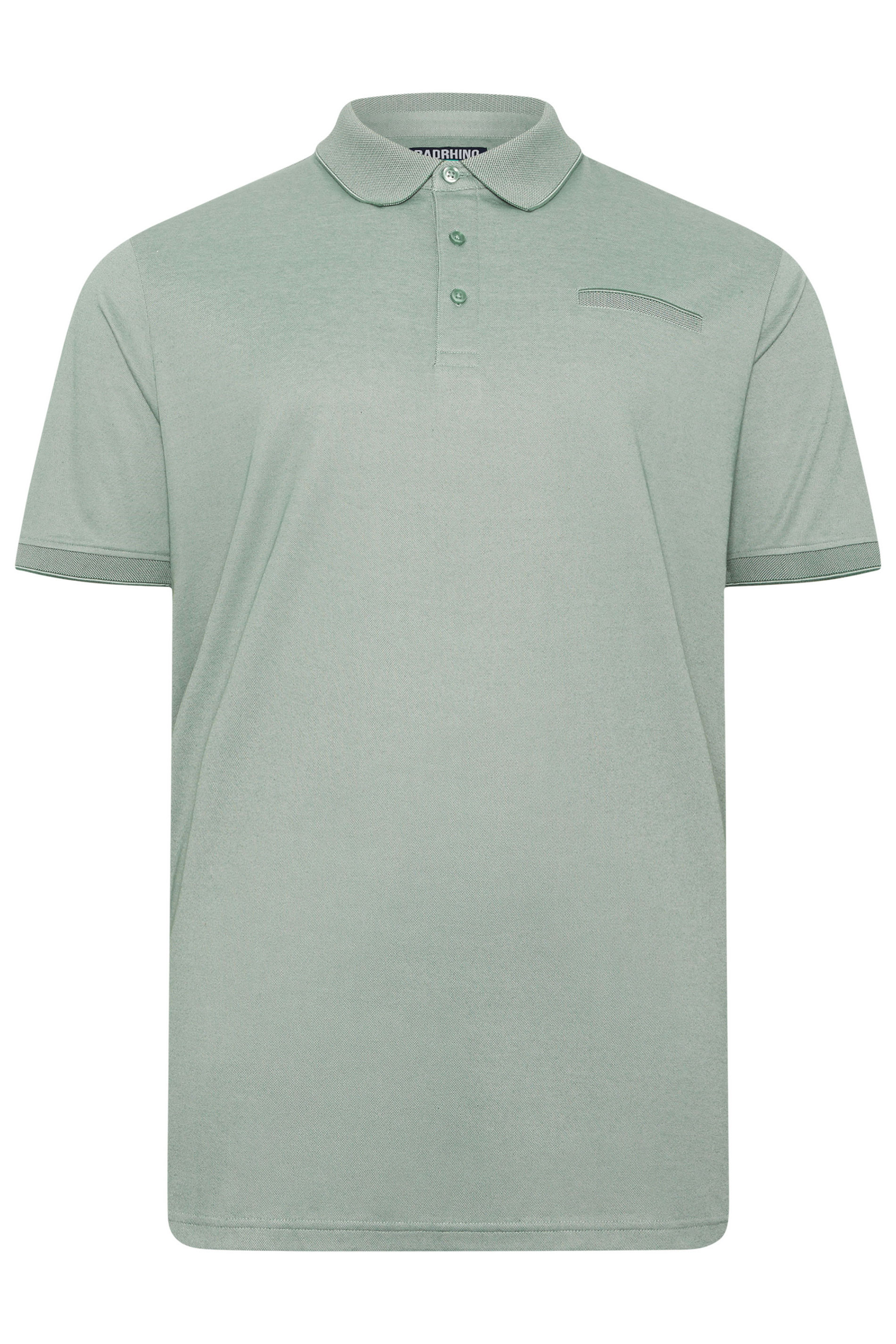 BadRhino Big & Tall Green Textured Polo Shirt | BadRhino 6