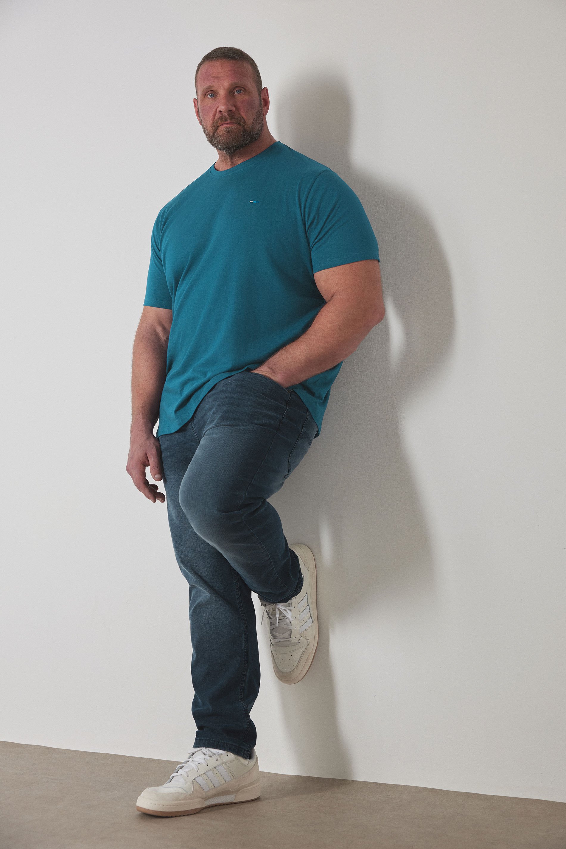 BadRhino Big & Tall Blue Black Washed Straight Leg Stretch Jeans | BadRhino 5