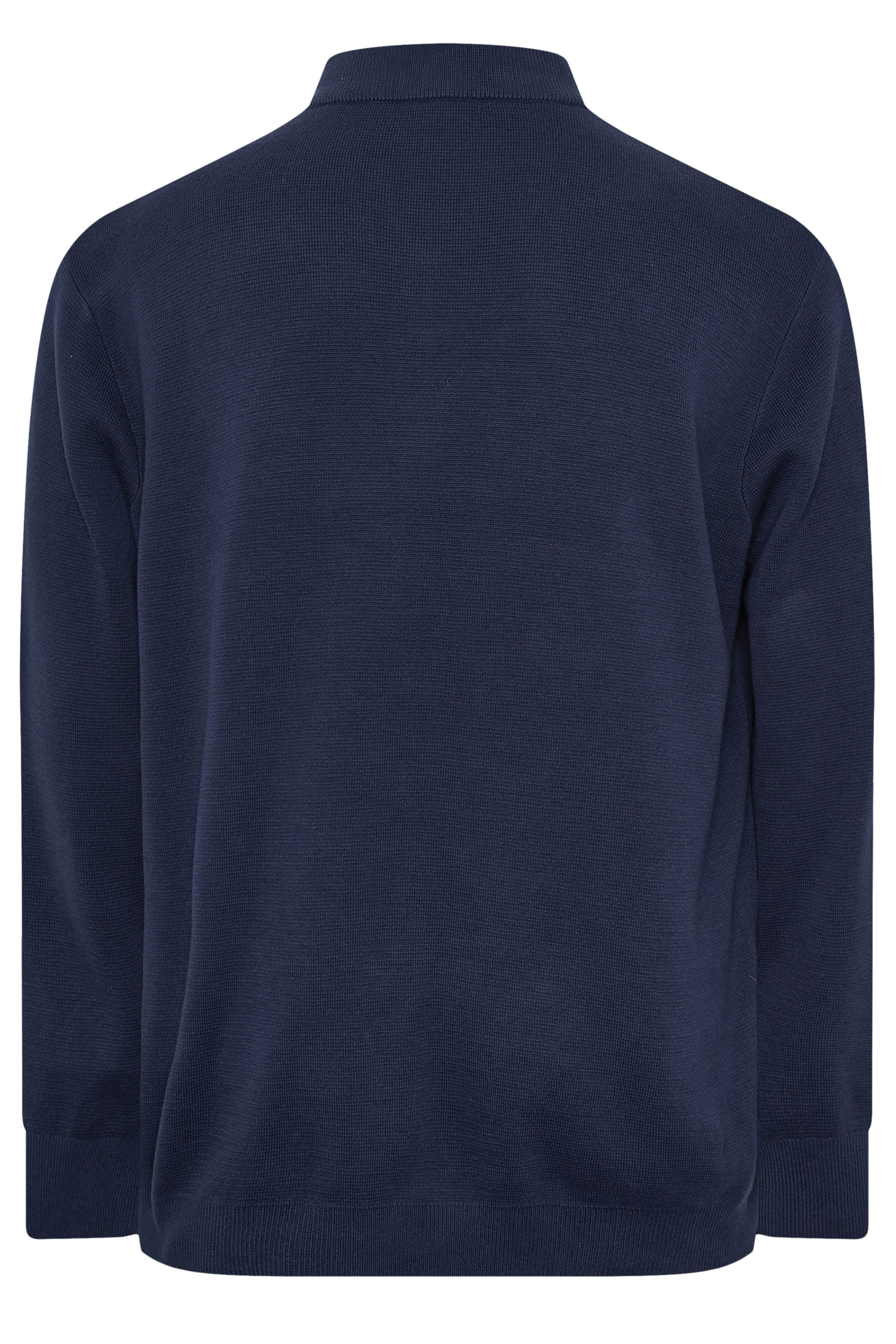 BadRhino Big & Tall Navy Blue Mock Shirt Milano Quarter Zip Jumper | BadRhino 6