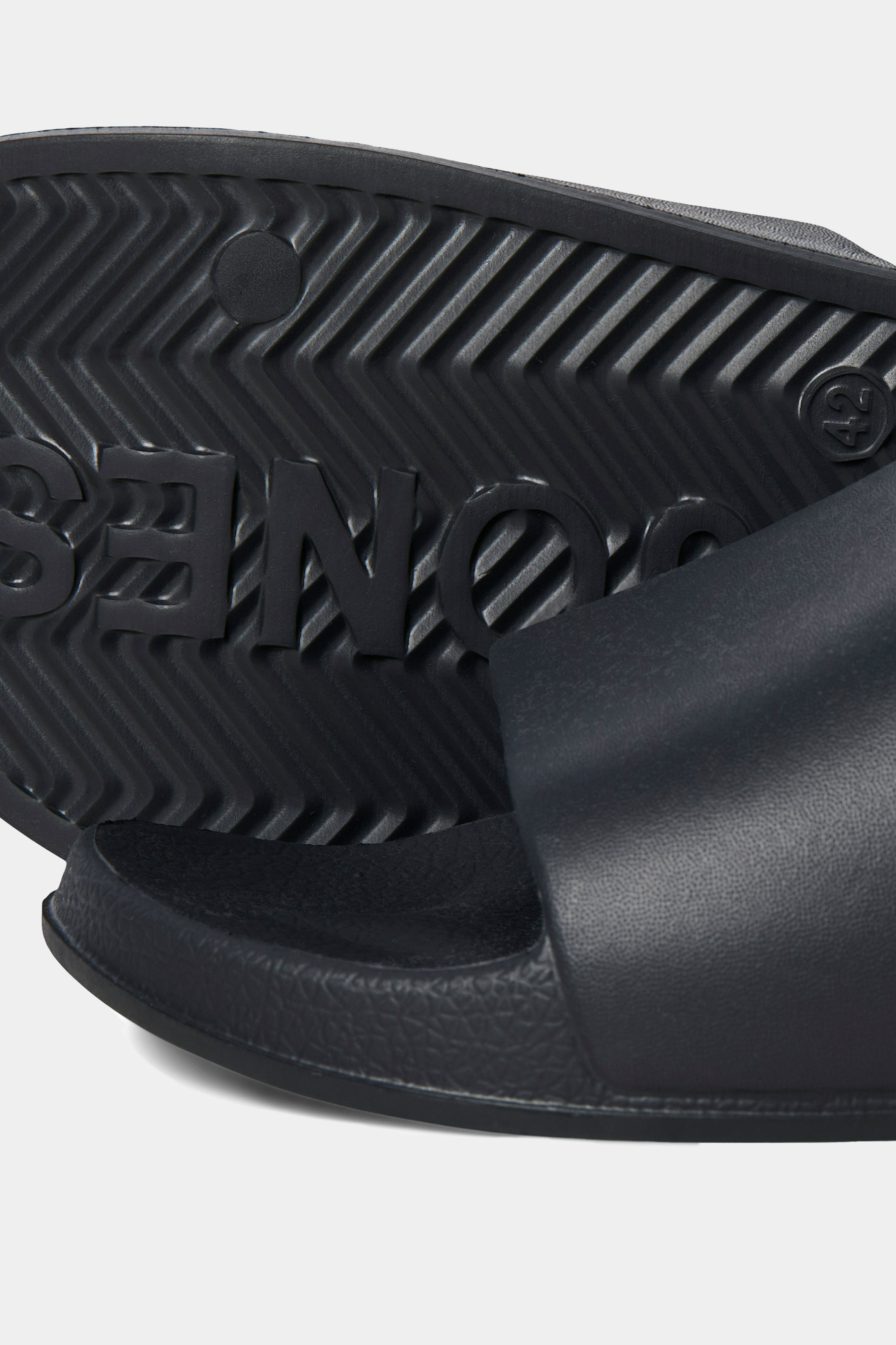 JACK & JONES Big & Tall Black Moulded Sliders | BadRhino 3