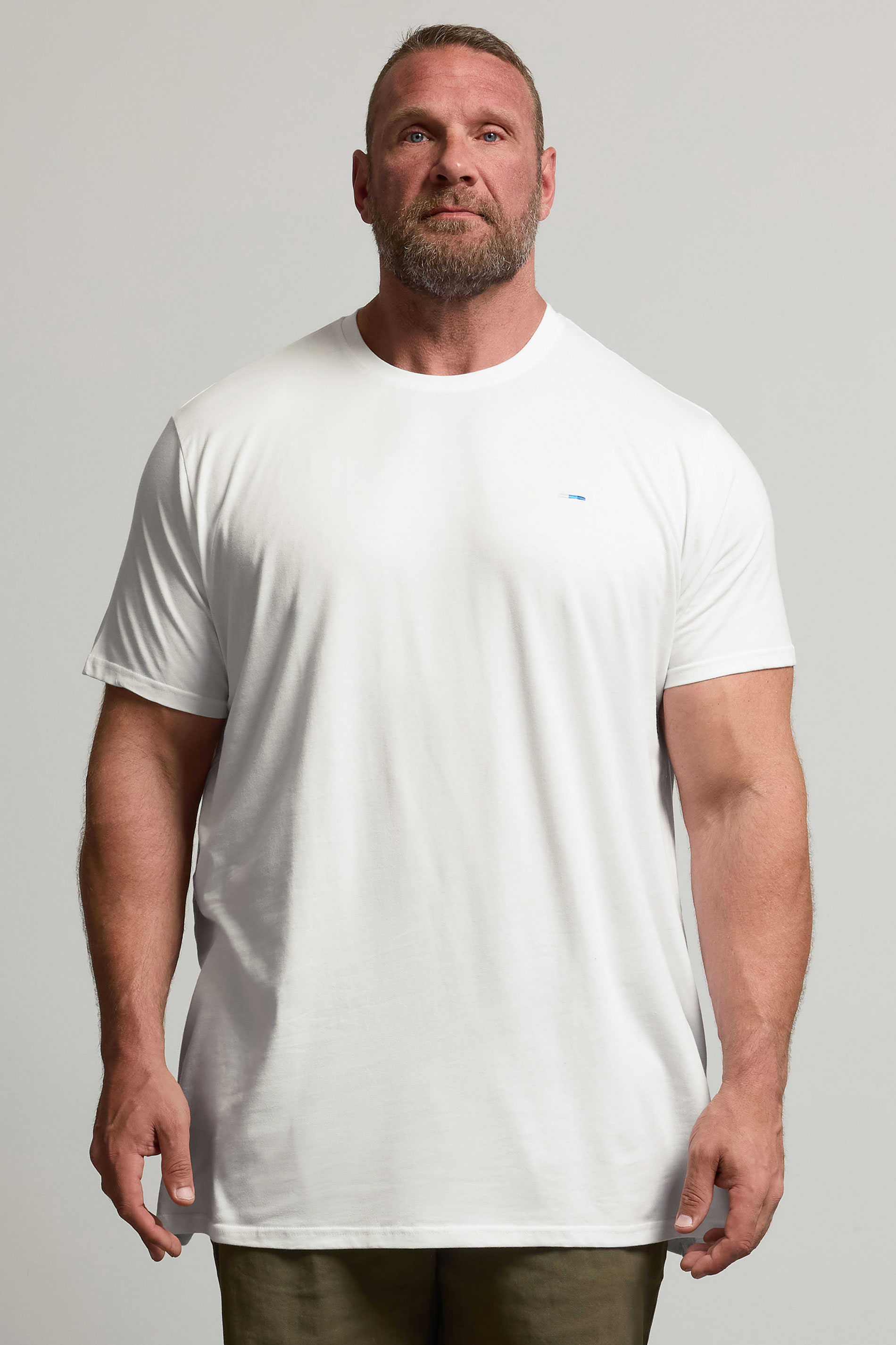 BadRhino Big & Tall 5 PACK White Extra Long Core T-Shirts | BadRhino 2